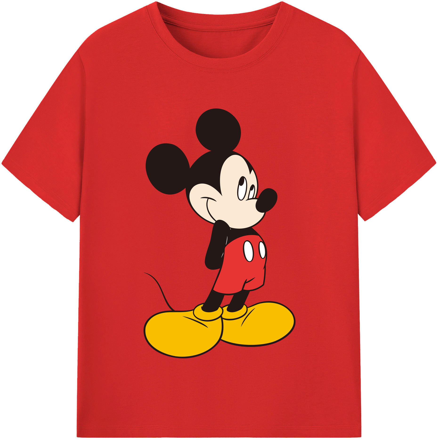 （画像用） ミッキーマウス Mickey Mouse 綿100％半袖Tシャツ（フロントプリント）