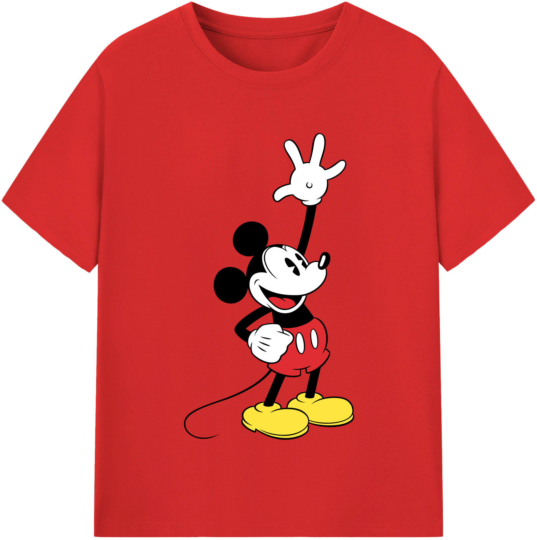 （画像用） ミッキーマウス Mickey Mouse 綿100％半袖Tシャツ（フロントプリント）