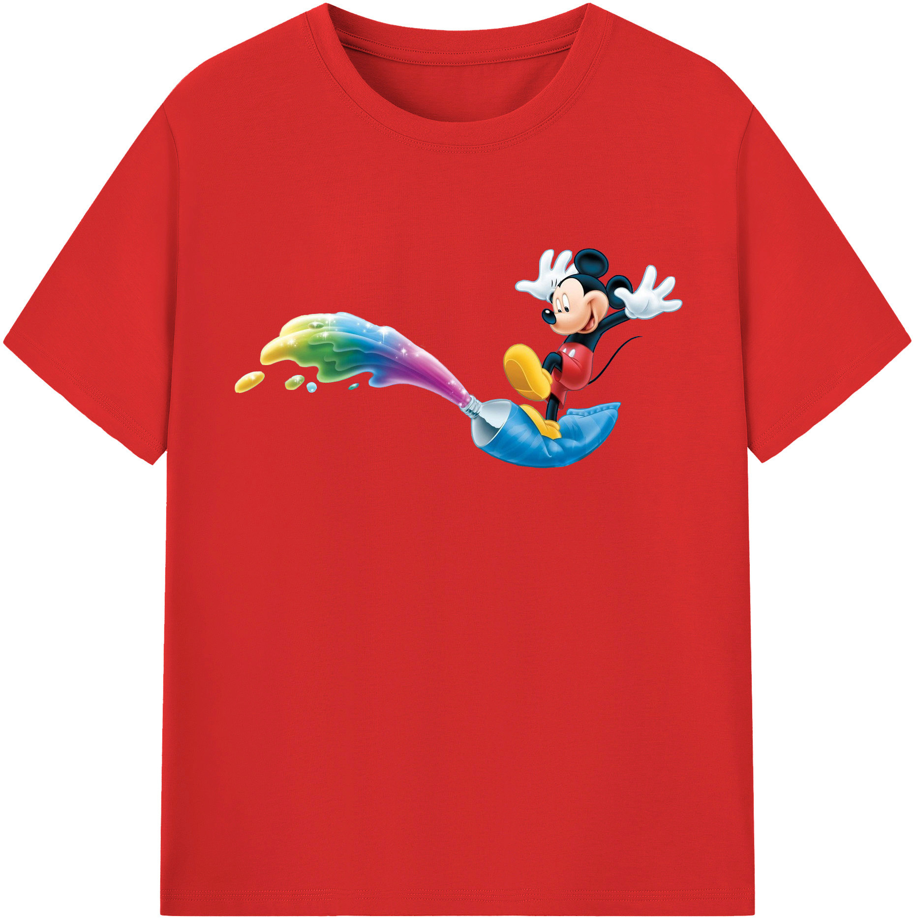 （画像用） ミッキーマウス Mickey Mouse 綿100％半袖Tシャツ（フロントプリント）