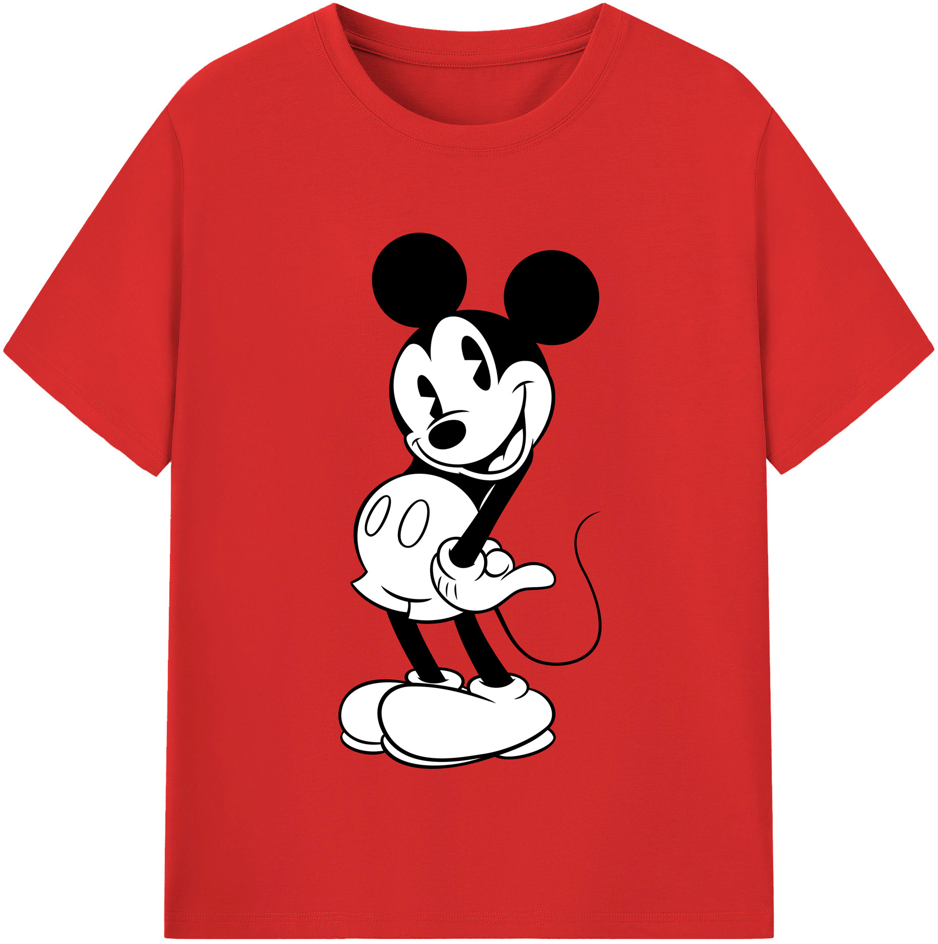 （画像用） ミッキーマウス Mickey Mouse 綿100％半袖Tシャツ（フロントプリント）