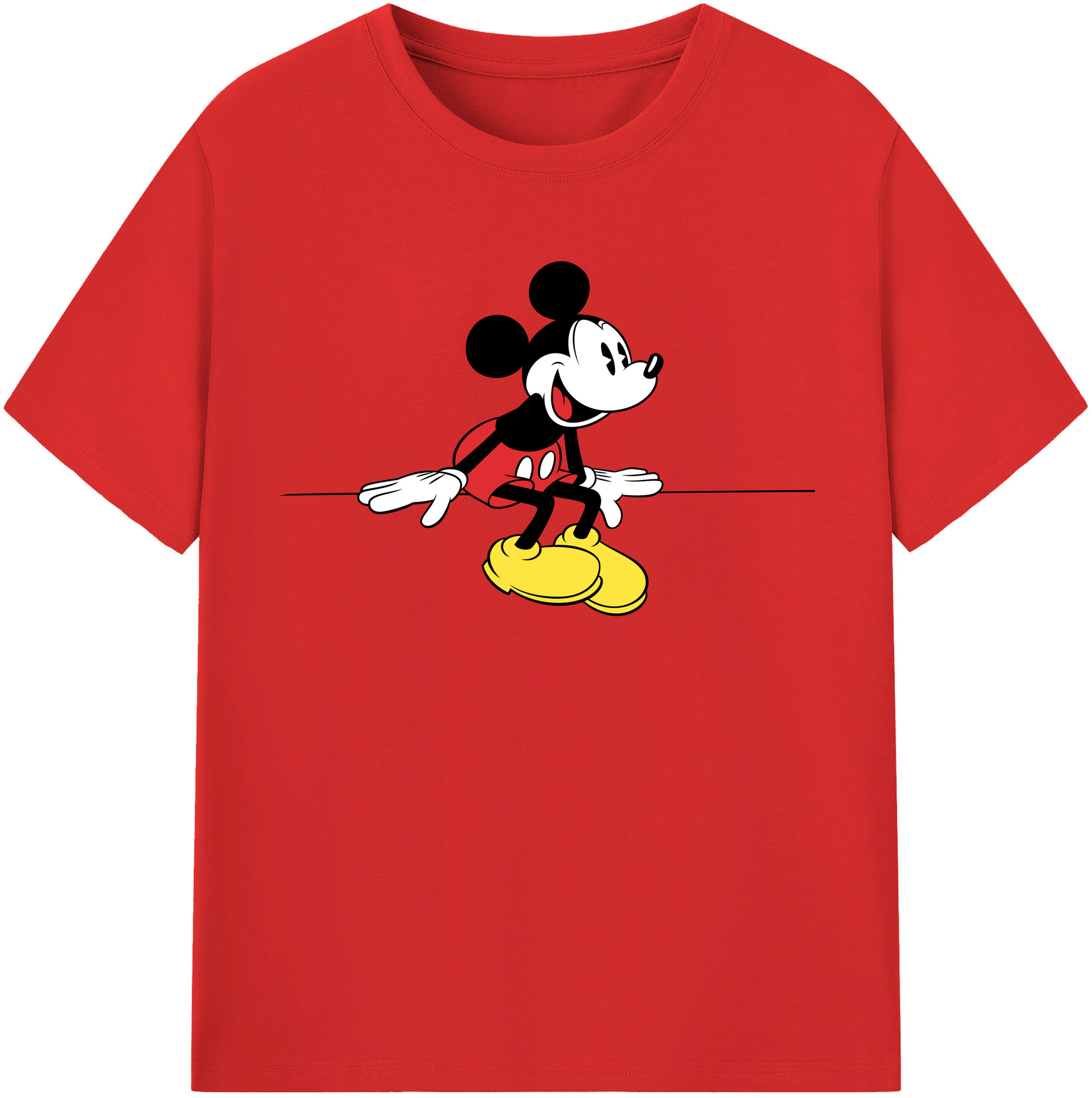 （画像用） ミッキーマウス Mickey Mouse 綿100％半袖Tシャツ（フロントプリント）