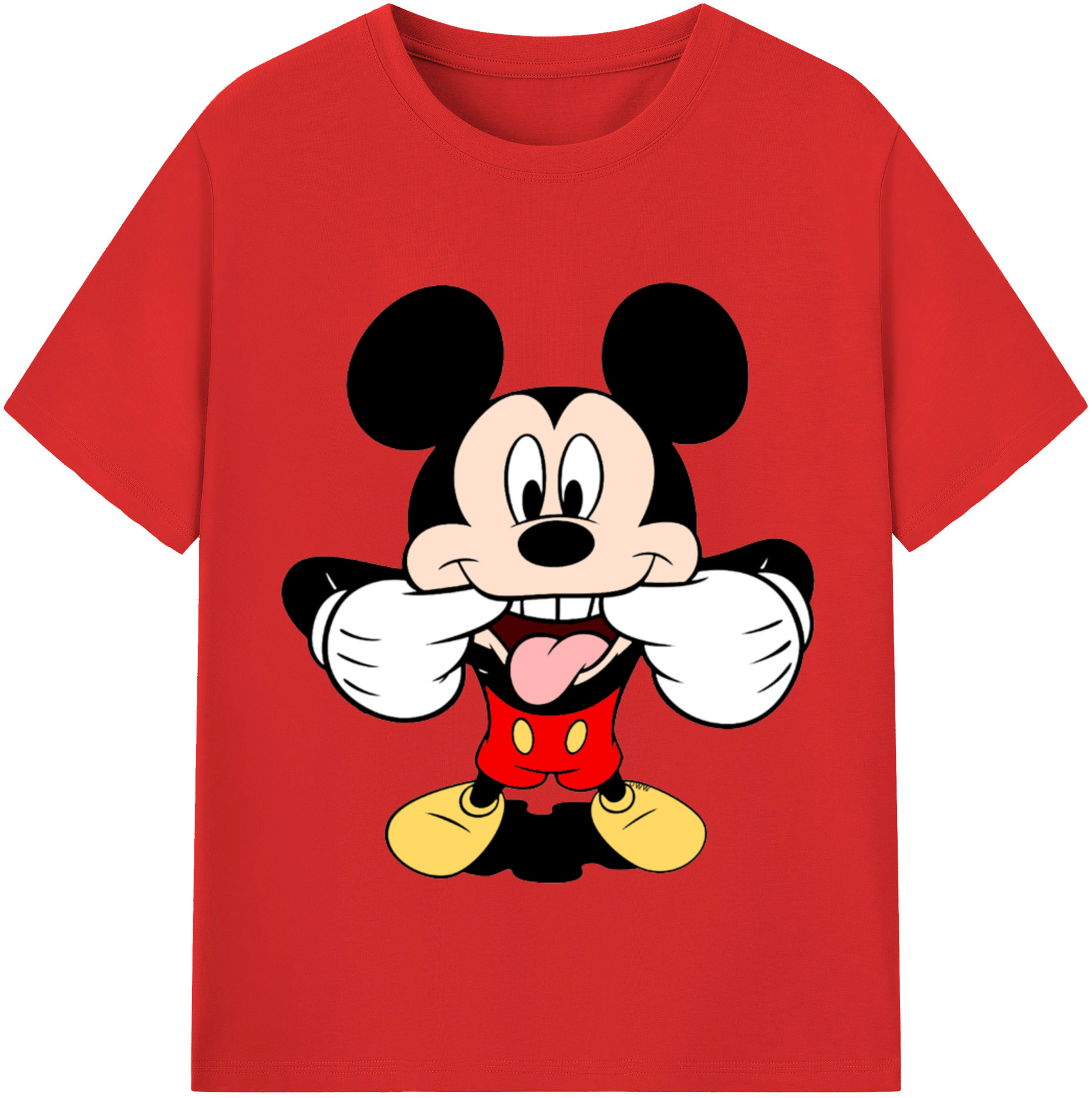 （画像用） ミッキーマウス Mickey Mouse 綿100％半袖Tシャツ（フロントプリント）