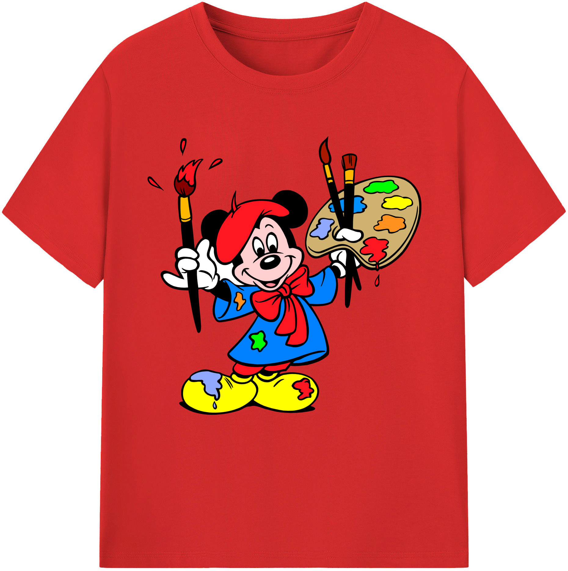 （画像用） ミッキーマウス Mickey Mouse 綿100％半袖Tシャツ（フロントプリント）