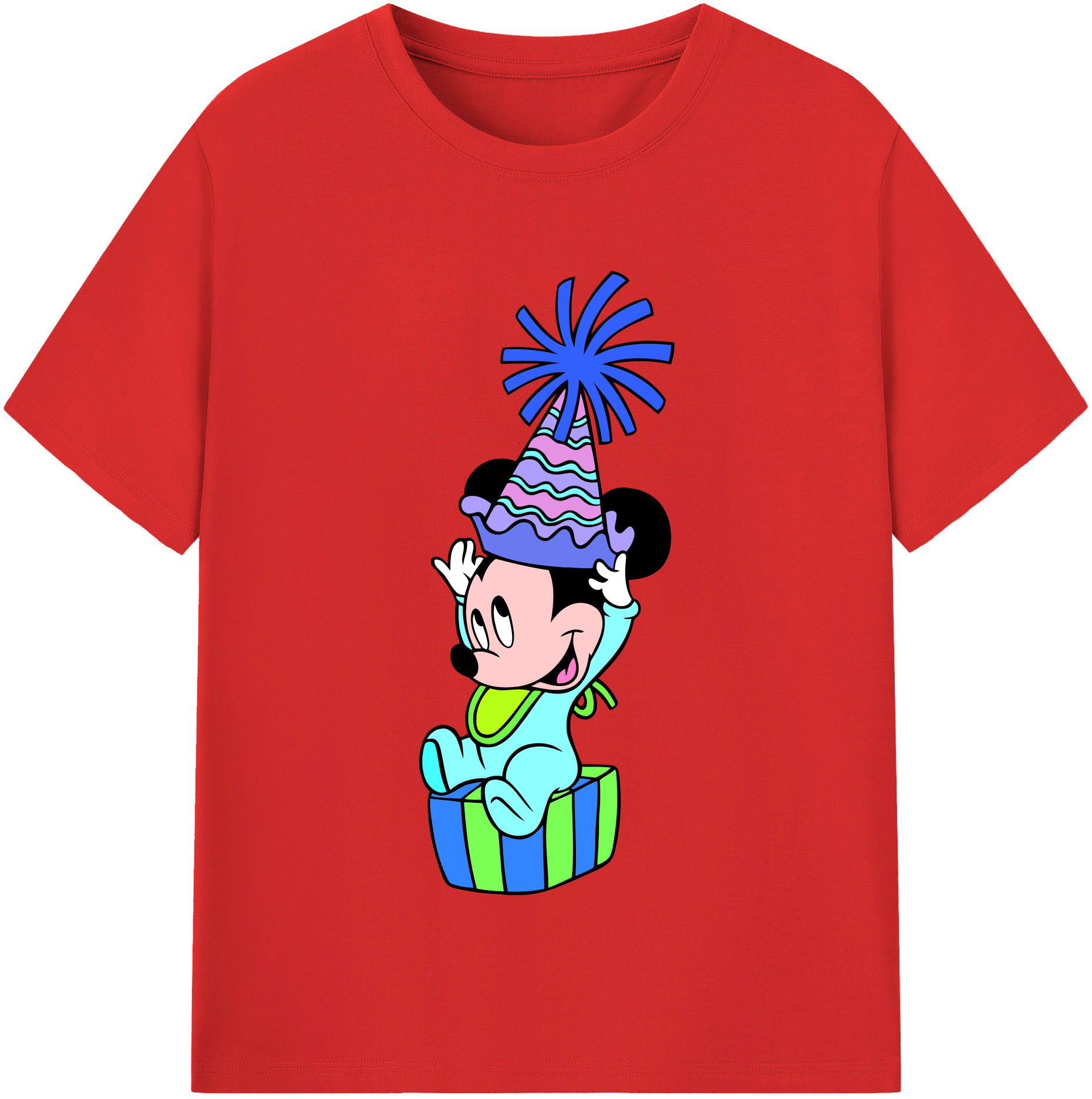 （画像用） ミッキーマウス Mickey Mouse 綿100％半袖Tシャツ（フロントプリント）