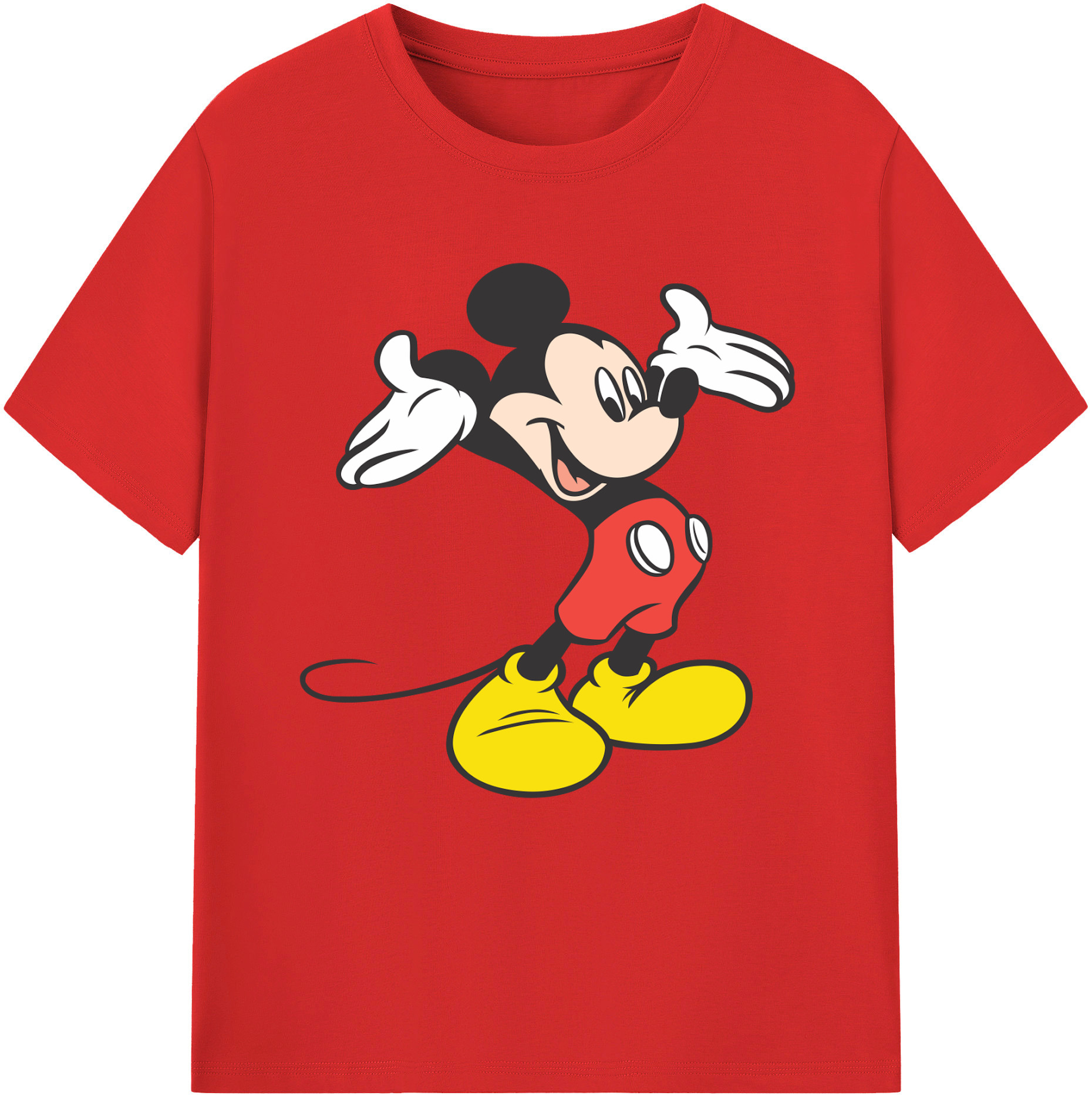 （画像用） ミッキーマウス Mickey Mouse 綿100％半袖Tシャツ（フロントプリント）