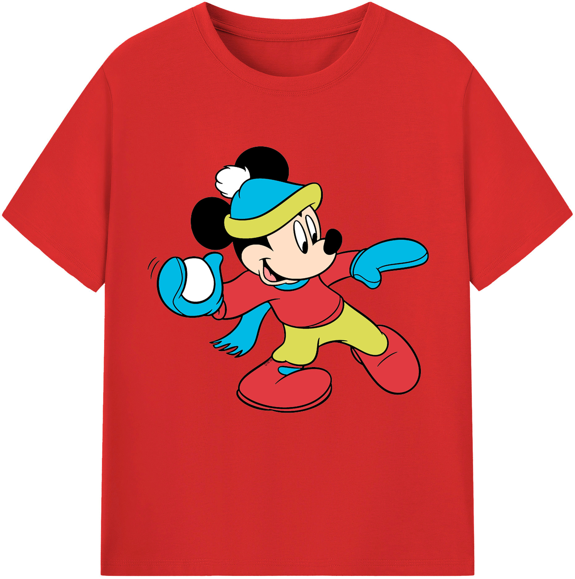 （画像用） ミッキーマウス Mickey Mouse 綿100％半袖Tシャツ（フロントプリント）