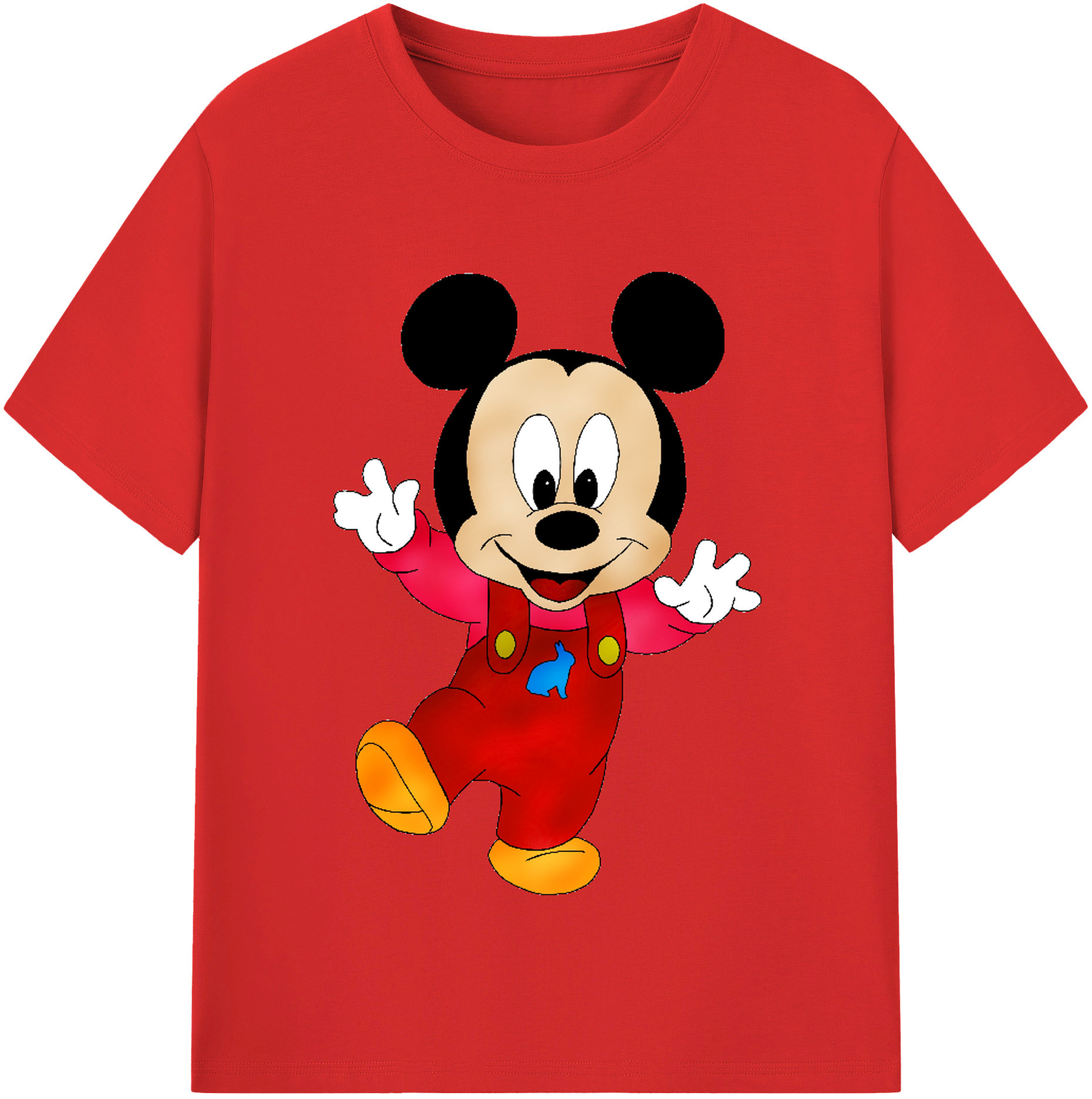 （画像用） ミッキーマウス Mickey Mouse 綿100％半袖Tシャツ（フロントプリント）
