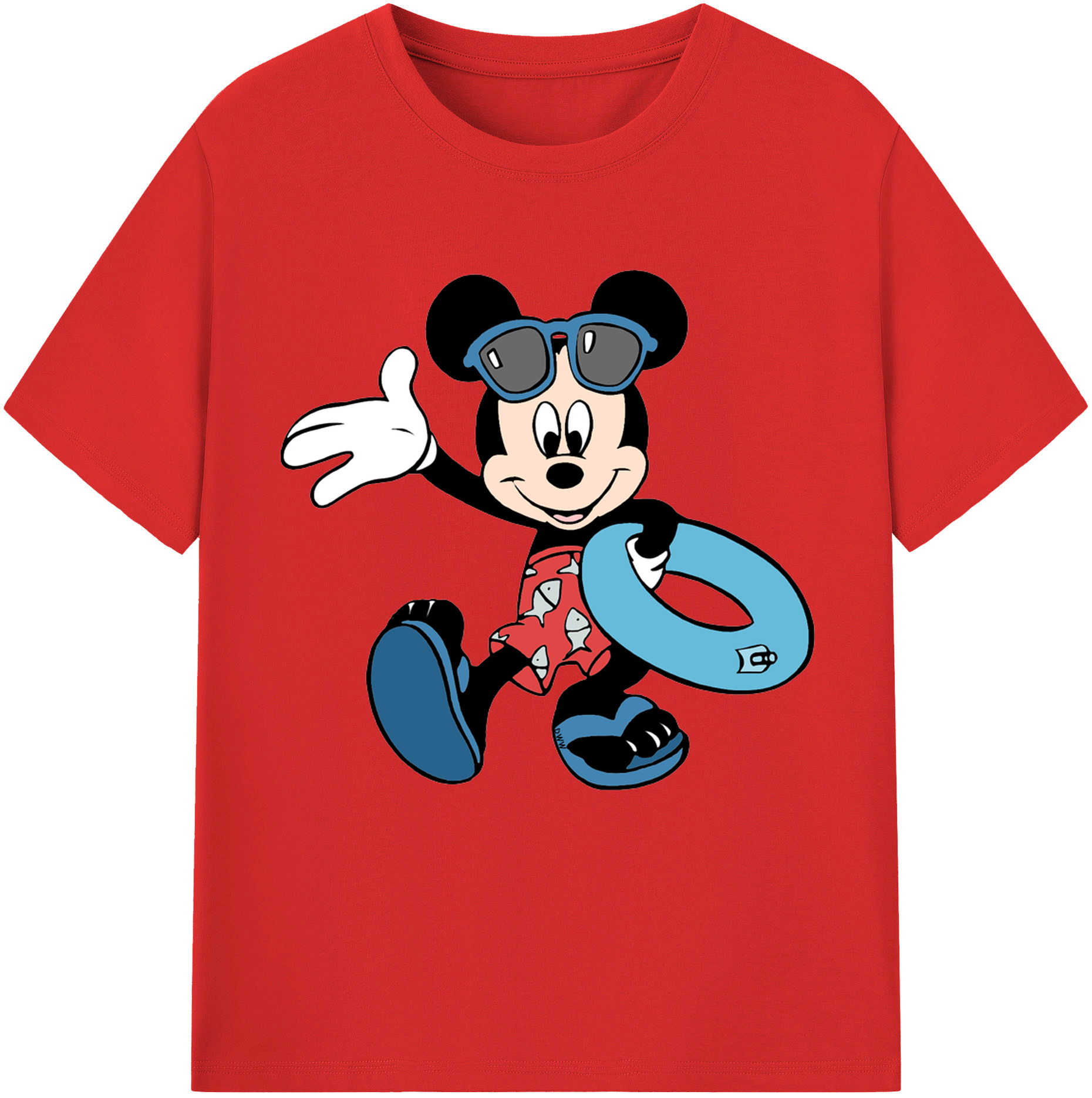 （画像用） ミッキーマウス Mickey Mouse 綿100％半袖Tシャツ（フロントプリント）