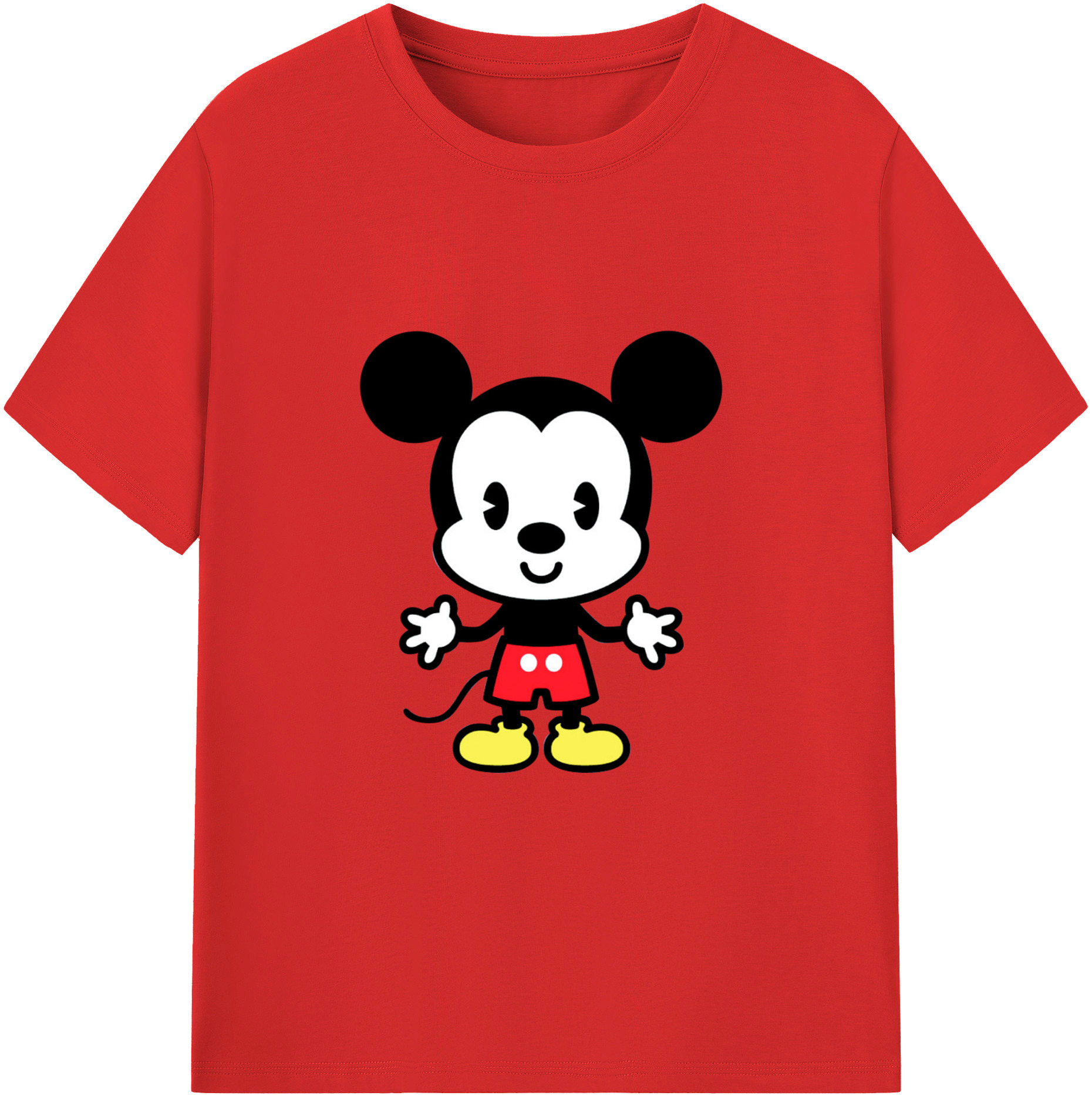 （画像用） ミッキーマウス Mickey Mouse 綿100％半袖Tシャツ（フロントプリント）