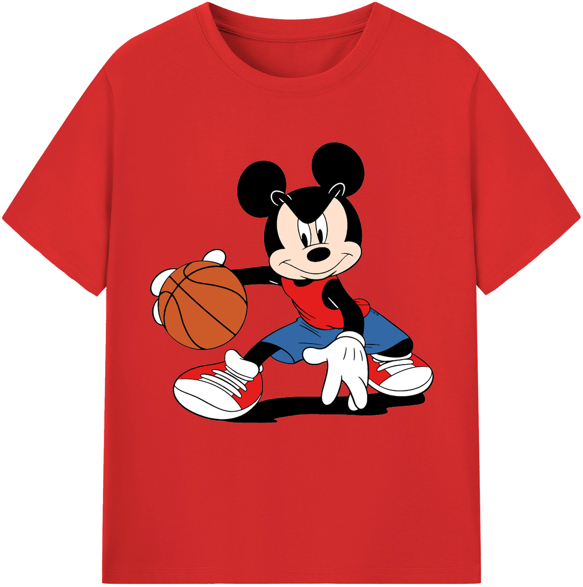 （画像用） ミッキーマウス Mickey Mouse 綿100％半袖Tシャツ（フロントプリント）