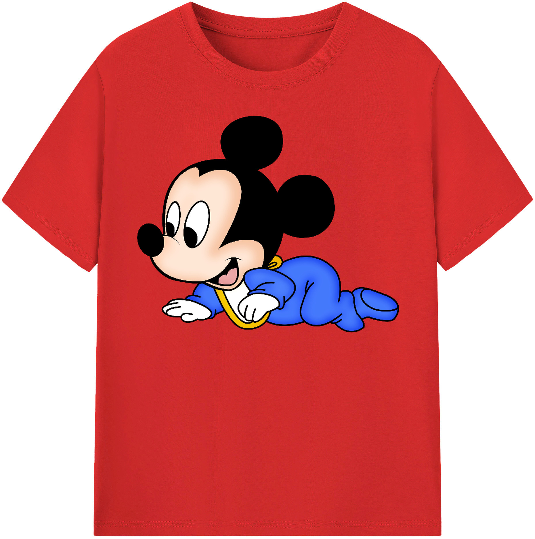 （画像用） ミッキーマウス Mickey Mouse 綿100％半袖Tシャツ（フロントプリント）