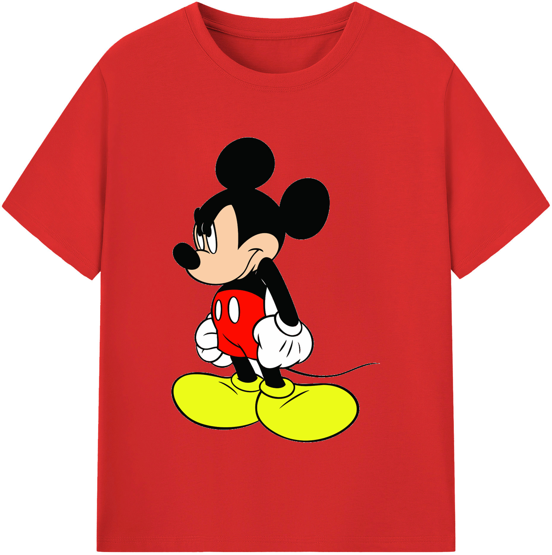 （画像用） ミッキーマウス Mickey Mouse 綿100％半袖Tシャツ（フロントプリント）