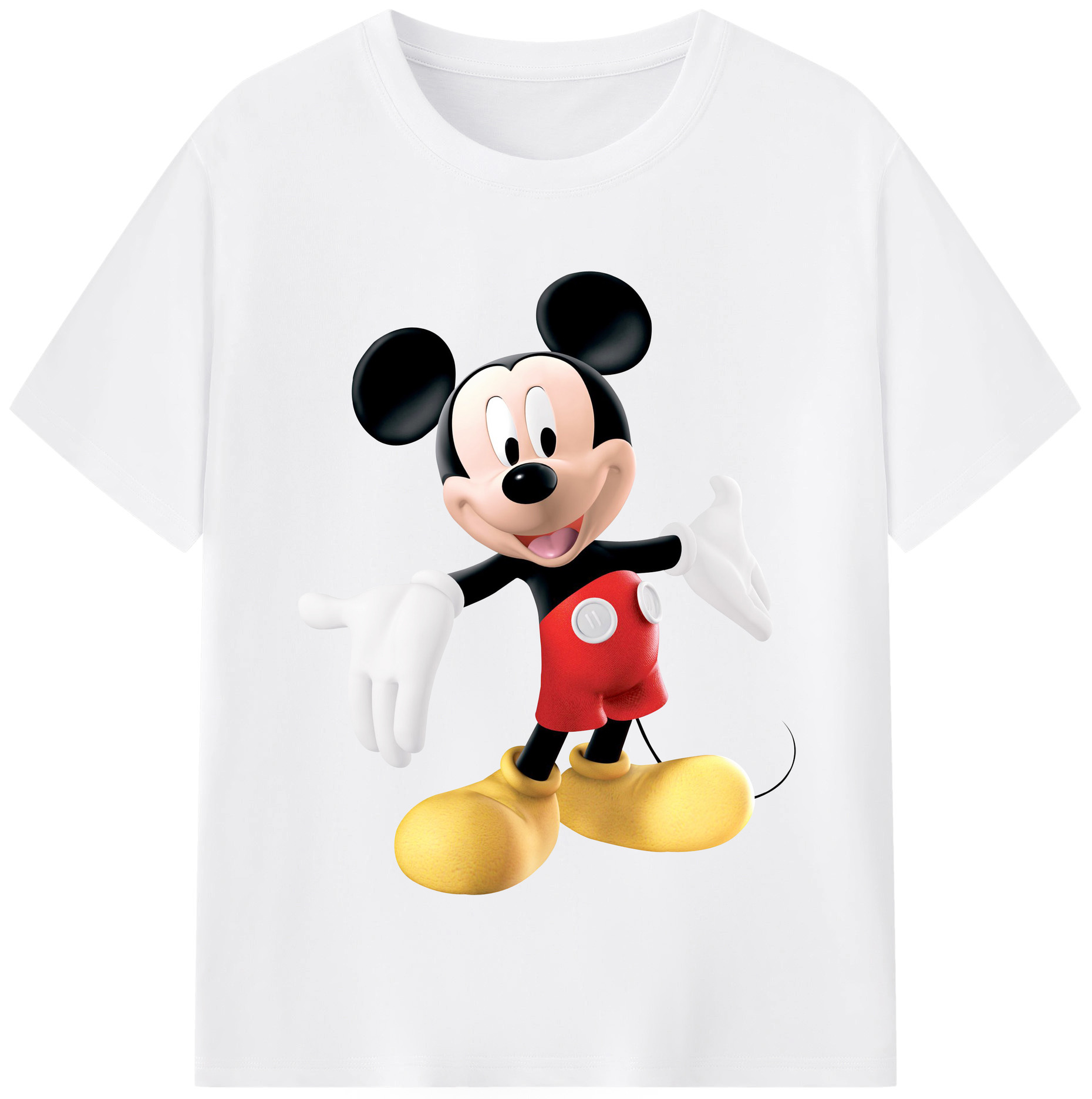 （画像用） ミッキーマウス Mickey Mouse 綿100％半袖Tシャツ（フロントプリント）