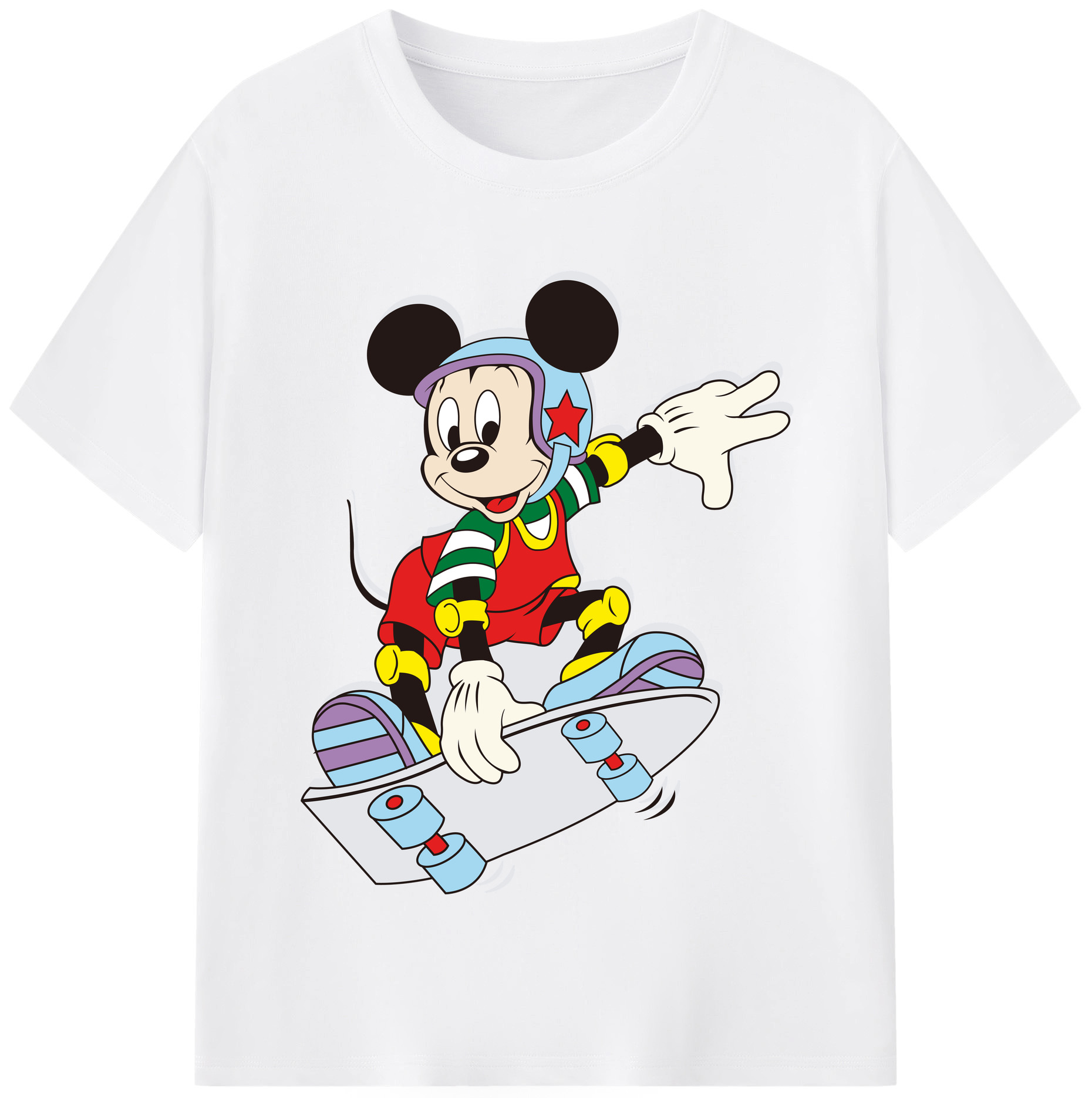（画像用） ミッキーマウス Mickey Mouse 綿100％半袖Tシャツ（フロントプリント）