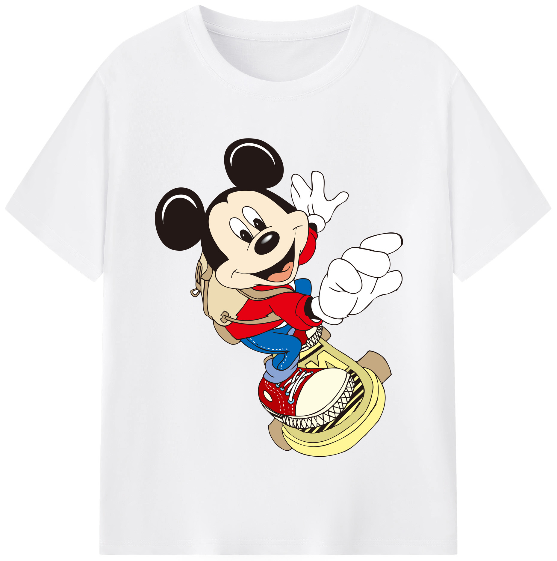（画像用） ミッキーマウス Mickey Mouse 綿100％半袖Tシャツ（フロントプリント）