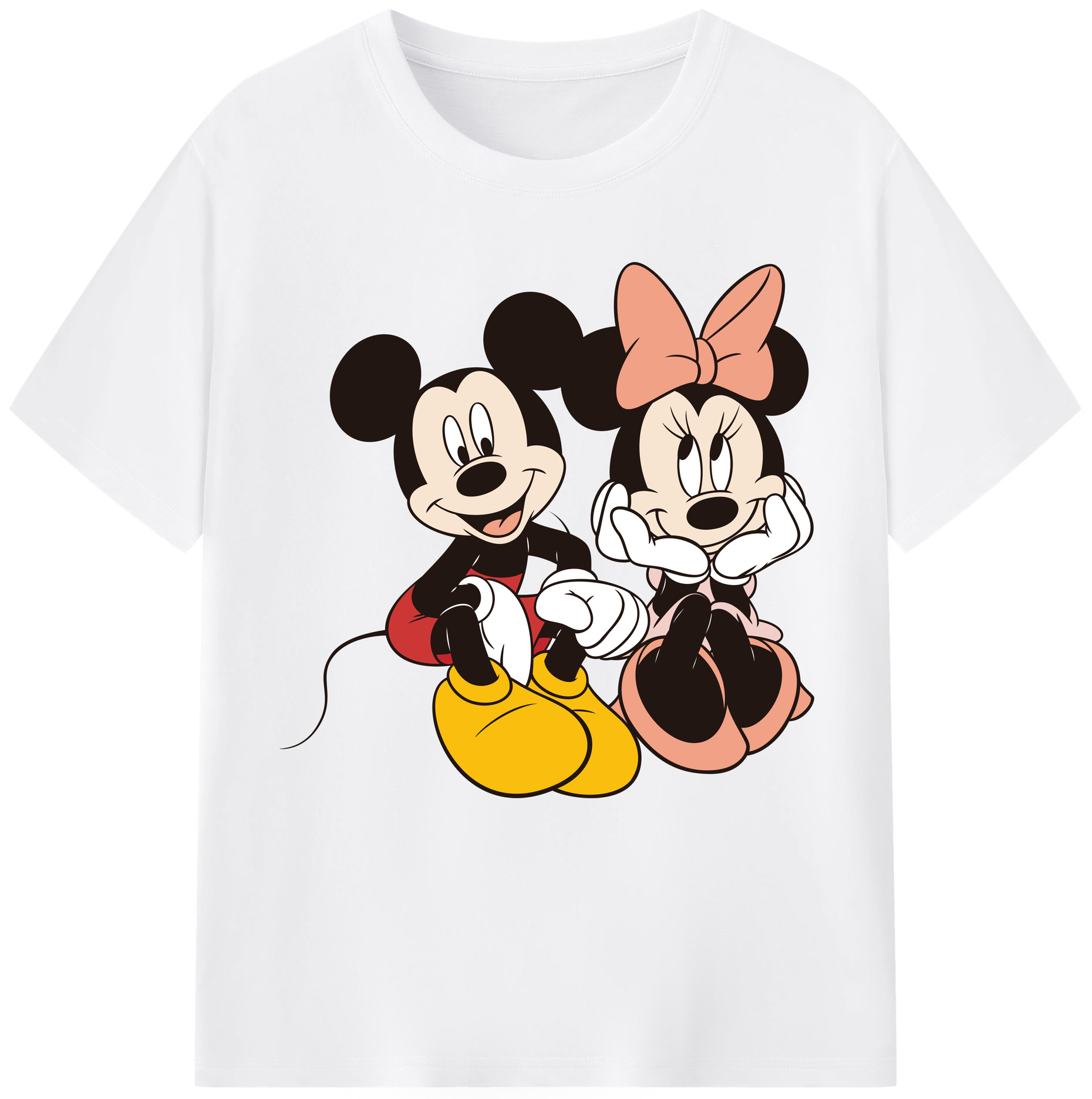 （画像用） ミッキーマウス Mickey Mouse 綿100％半袖Tシャツ（フロントプリント）