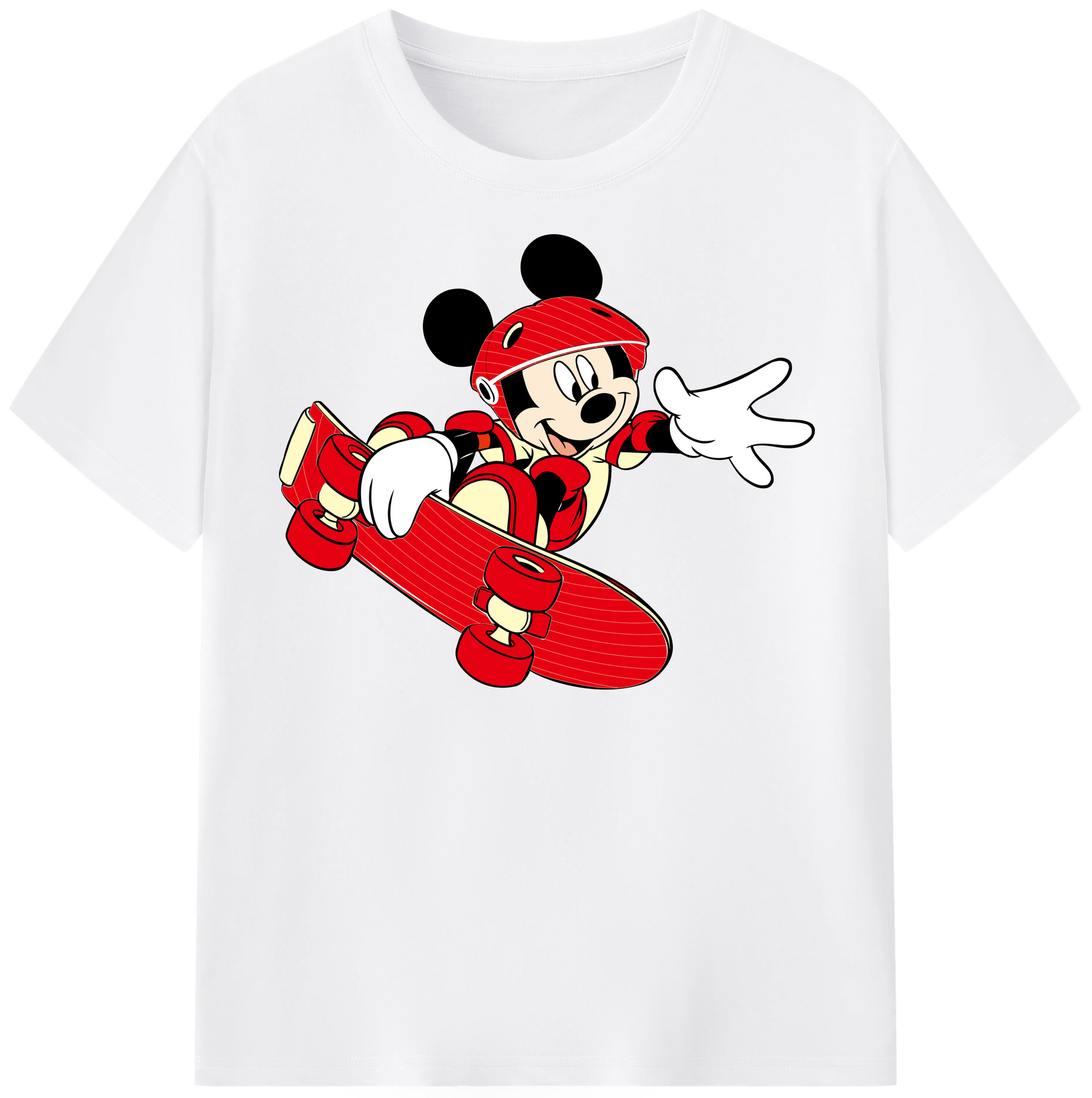 （画像用） ミッキーマウス Mickey Mouse 綿100％半袖Tシャツ（フロントプリント）