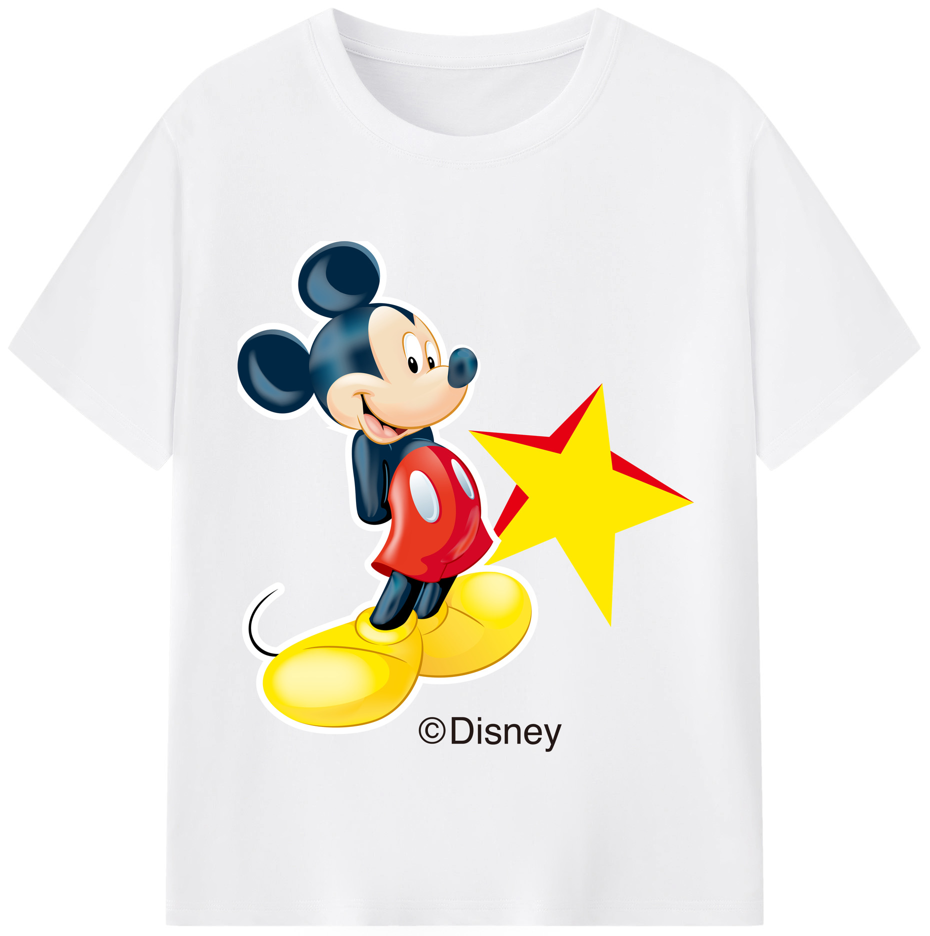 （画像用） ミッキーマウス Mickey Mouse 綿100％半袖Tシャツ（フロントプリント）