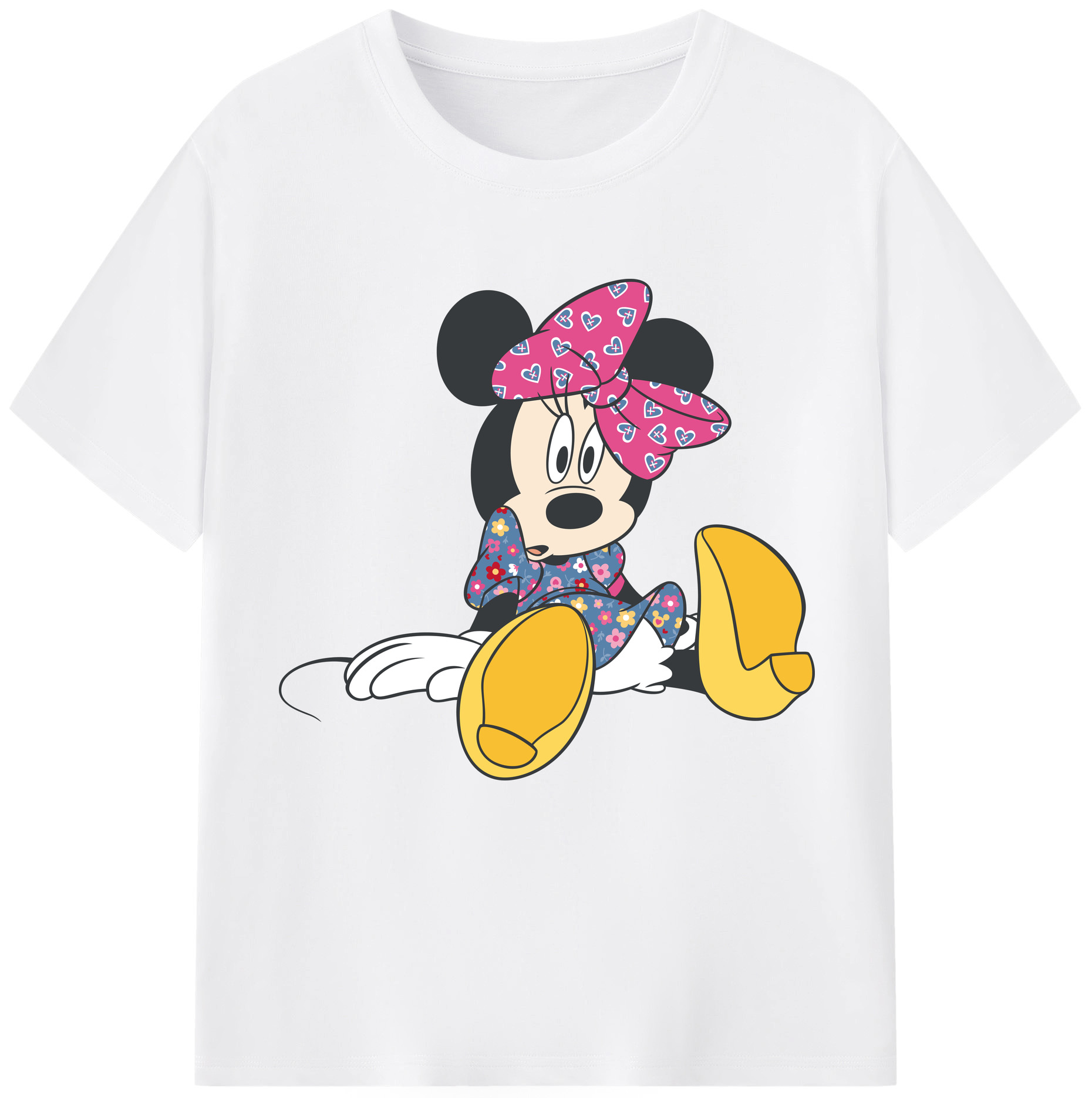 （画像用） ミッキーマウス Mickey Mouse 綿100％半袖Tシャツ（フロントプリント）