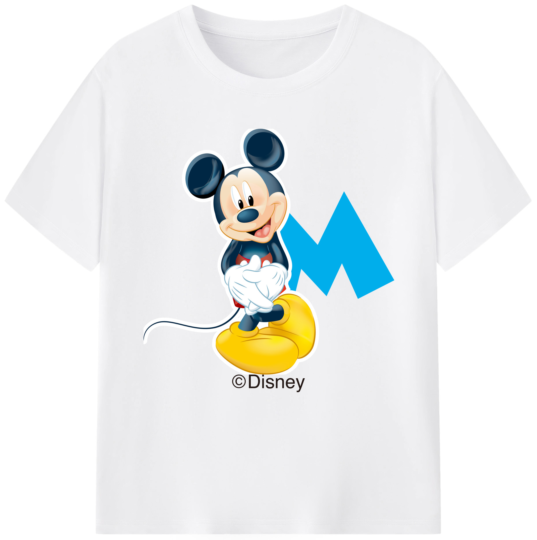 （画像用） ミッキーマウス Mickey Mouse 綿100％半袖Tシャツ（フロントプリント）
