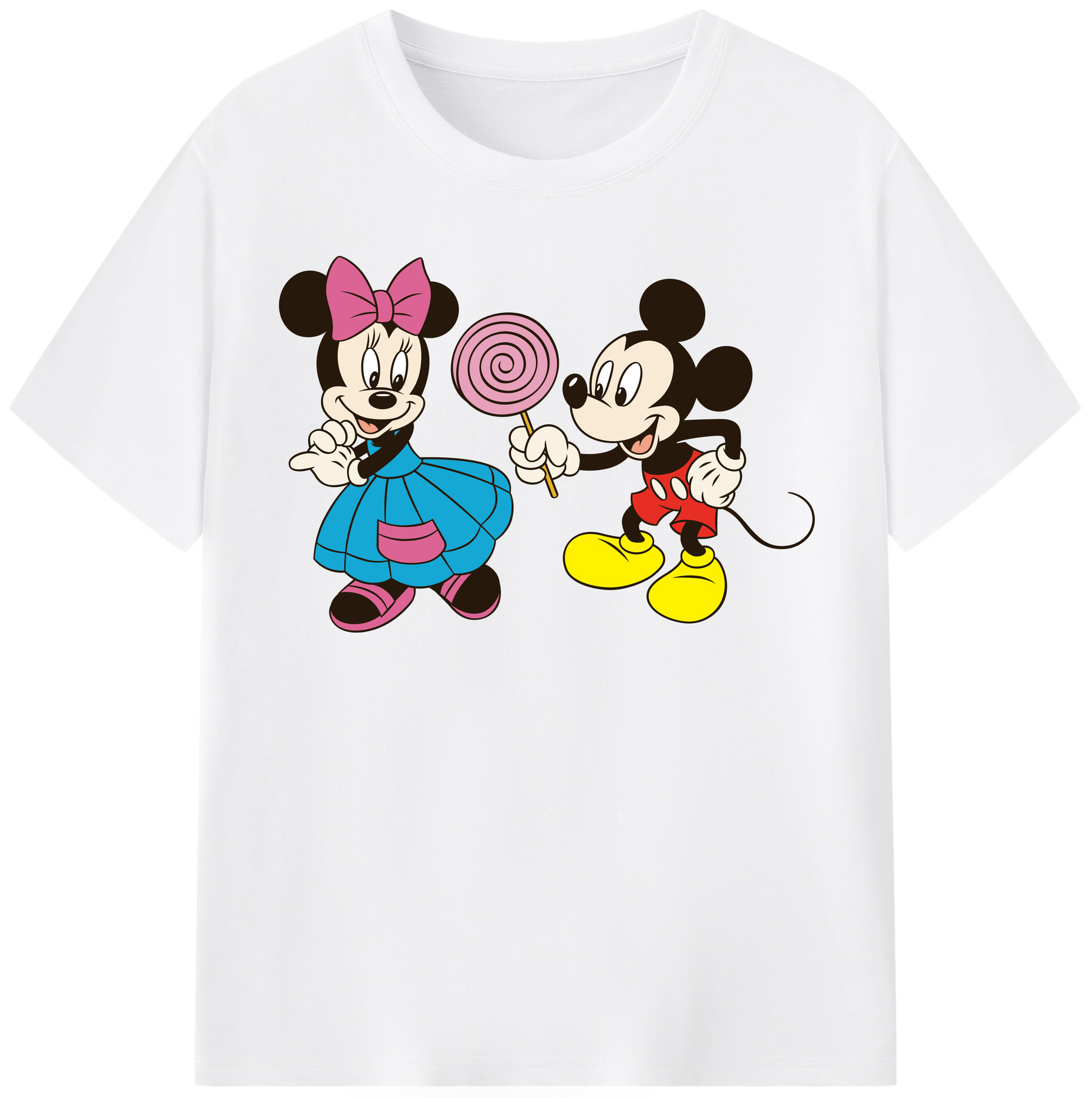 （画像用） ミッキーマウス Mickey Mouse 綿100％半袖Tシャツ（フロントプリント）