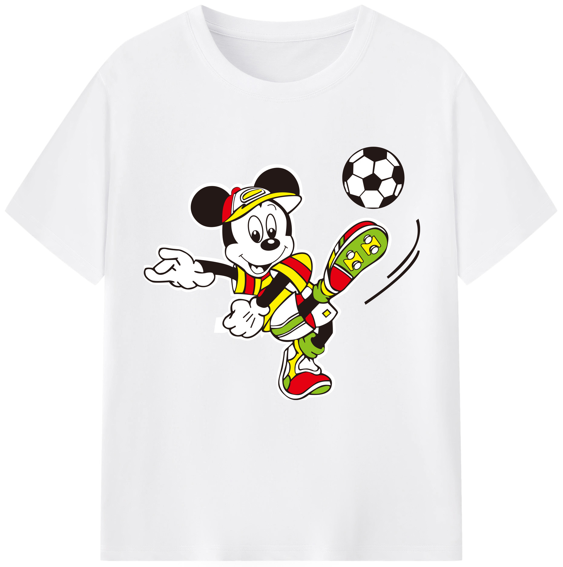 （画像用） ミッキーマウス Mickey Mouse 綿100％半袖Tシャツ（フロントプリント）
