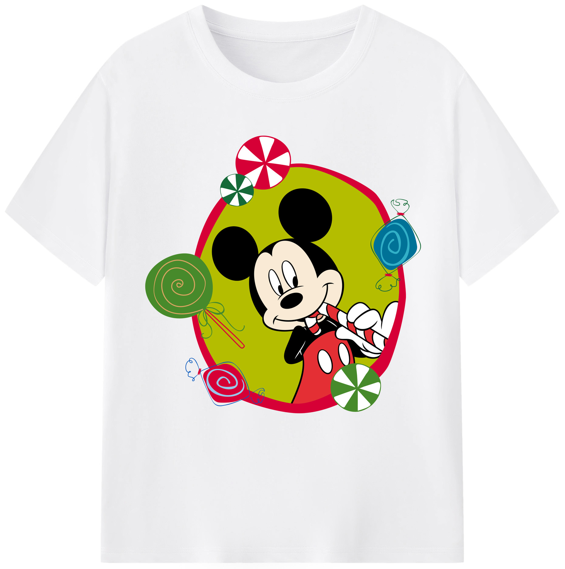 （画像用） ミッキーマウス Mickey Mouse 綿100％半袖Tシャツ（フロントプリント）