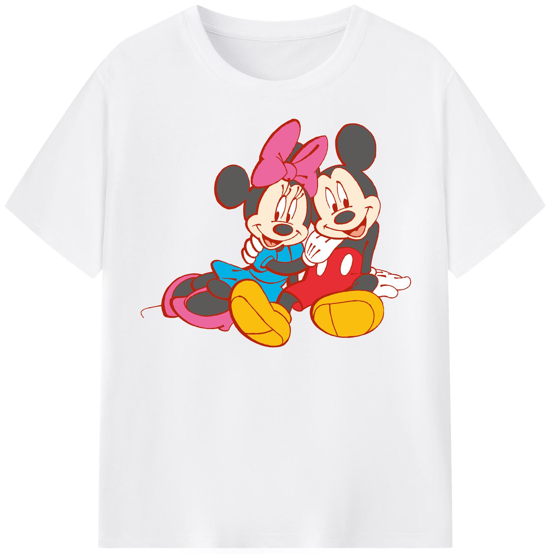 （画像用） ミッキーマウス Mickey Mouse 綿100％半袖Tシャツ（フロントプリント）