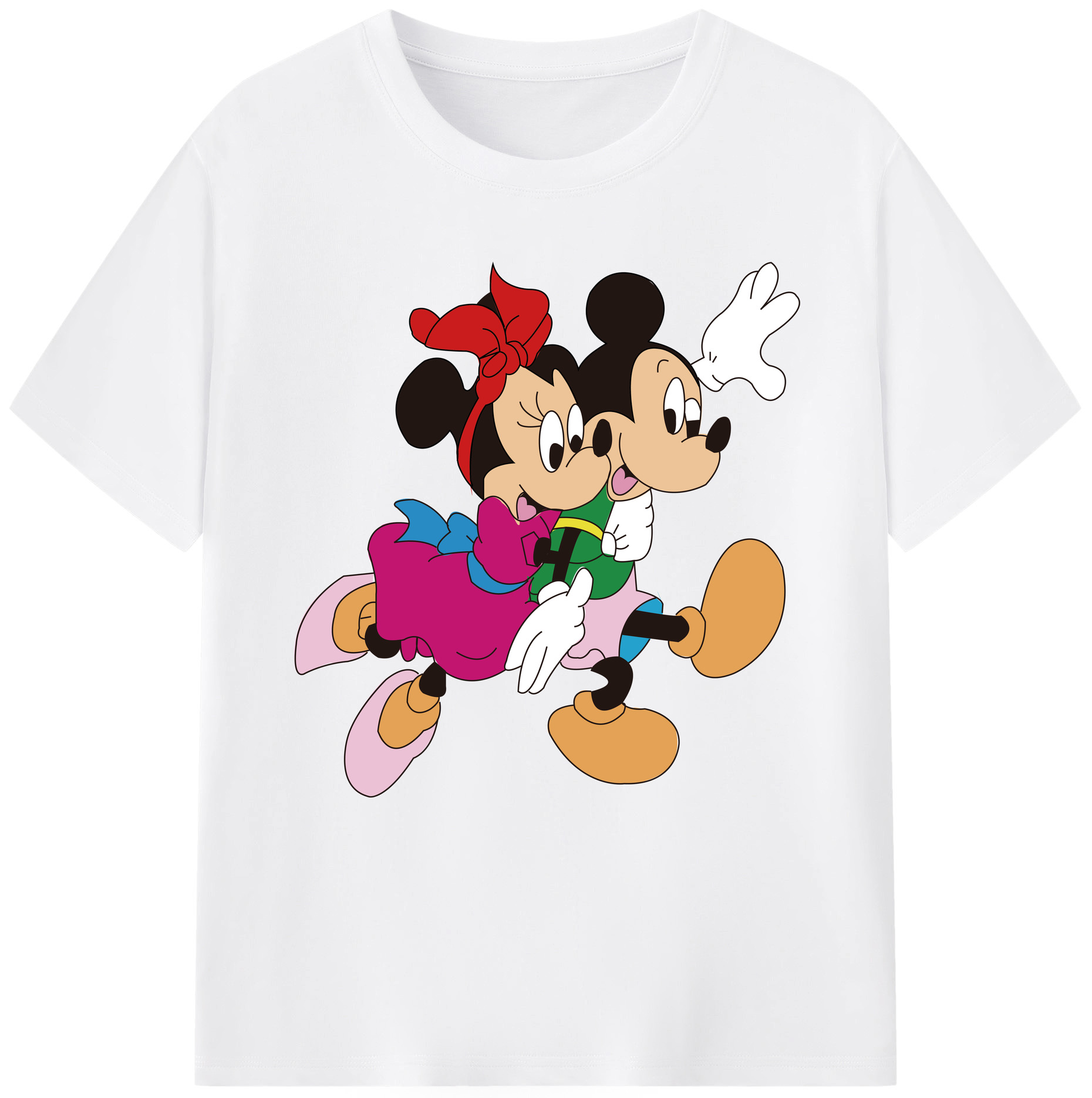 （画像用） ミッキーマウス Mickey Mouse 綿100％半袖Tシャツ（フロントプリント）