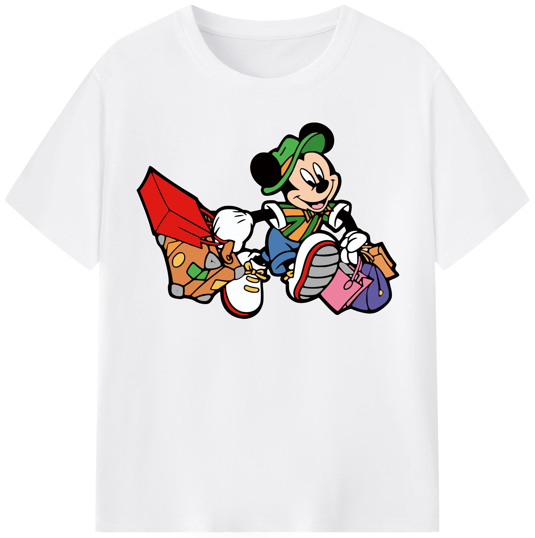 （画像用） ミッキーマウス Mickey Mouse 綿100％半袖Tシャツ（フロントプリント）