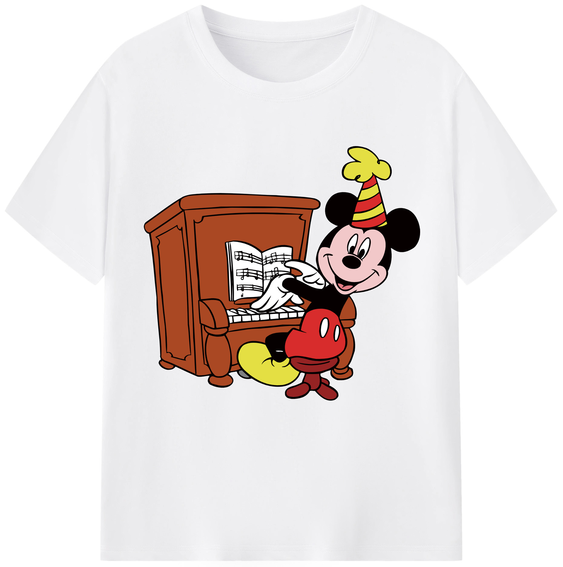（画像用） ミッキーマウス Mickey Mouse 綿100％半袖Tシャツ（フロントプリント）