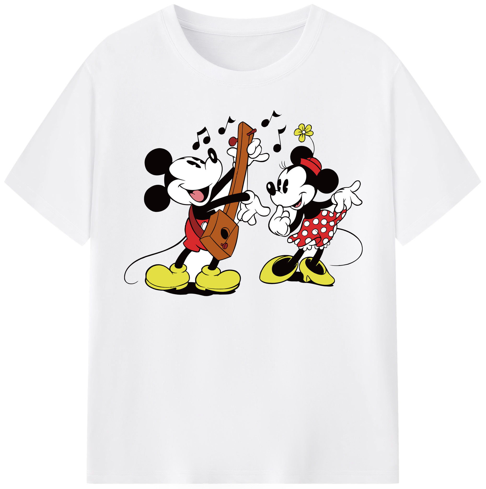 （画像用） ミッキーマウス Mickey Mouse 綿100％半袖Tシャツ（フロントプリント）