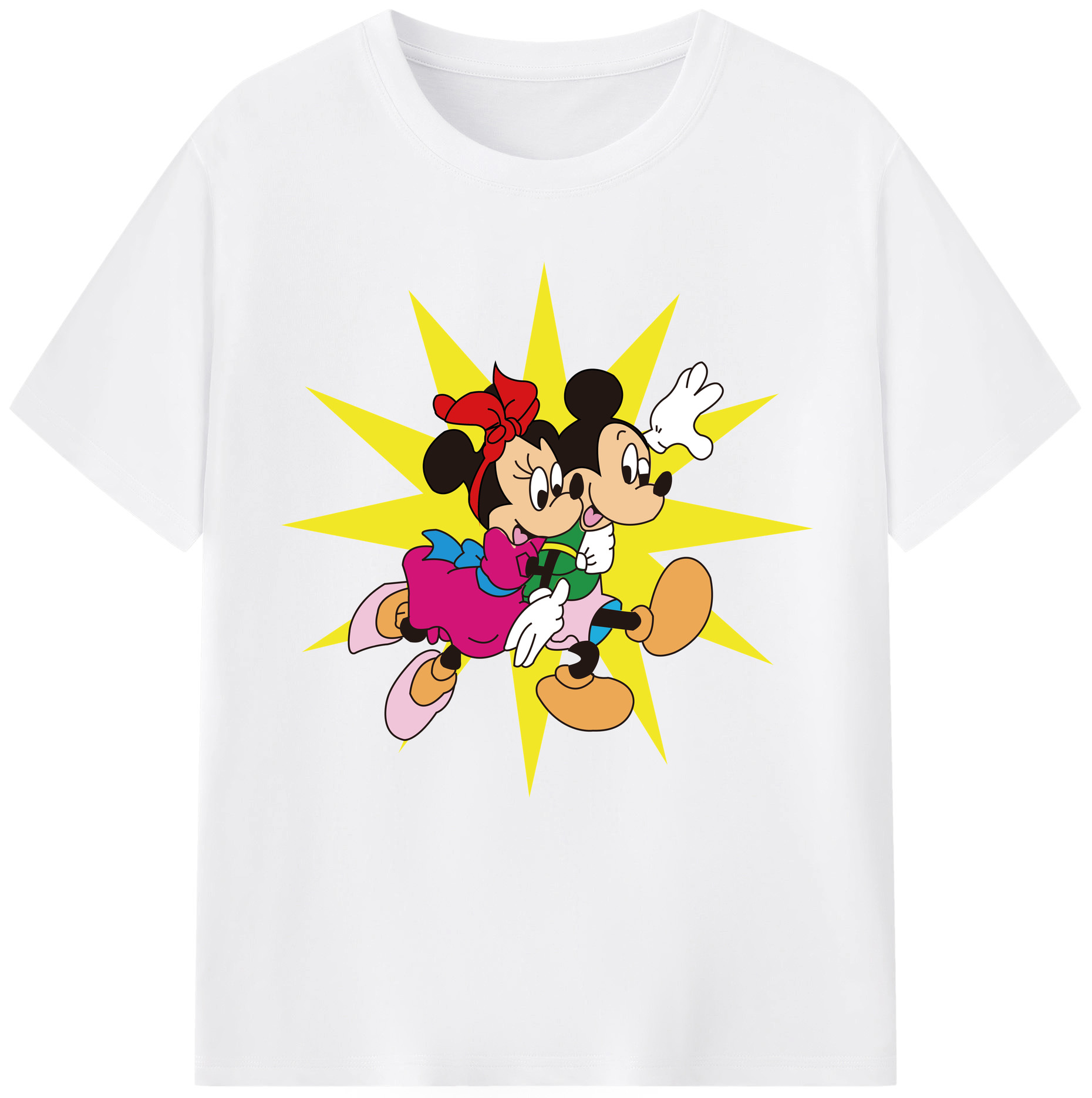 （画像用） ミッキーマウス Mickey Mouse 綿100％半袖Tシャツ（フロントプリント）