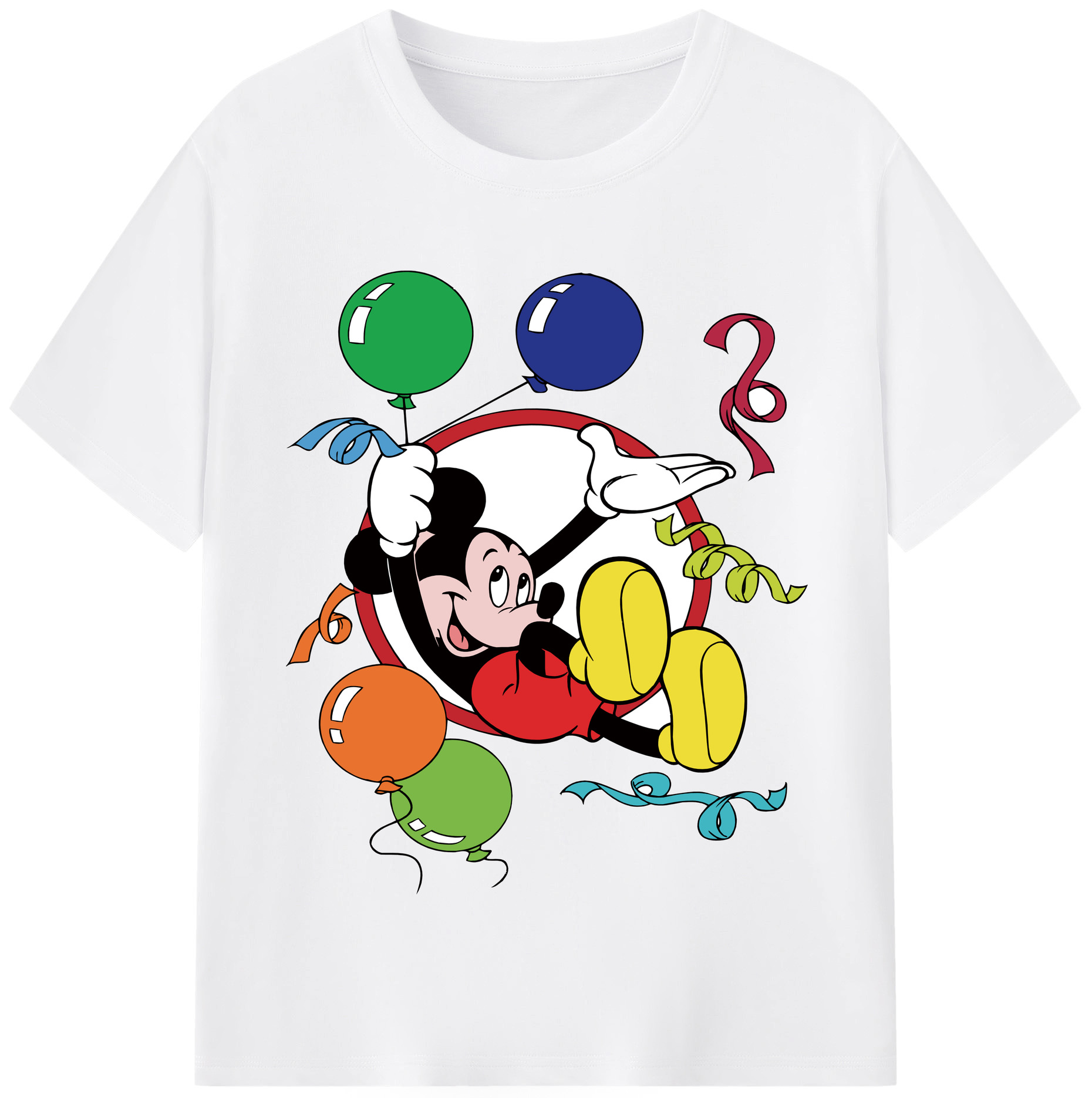 （画像用） ミッキーマウス Mickey Mouse 綿100％半袖Tシャツ（フロントプリント）