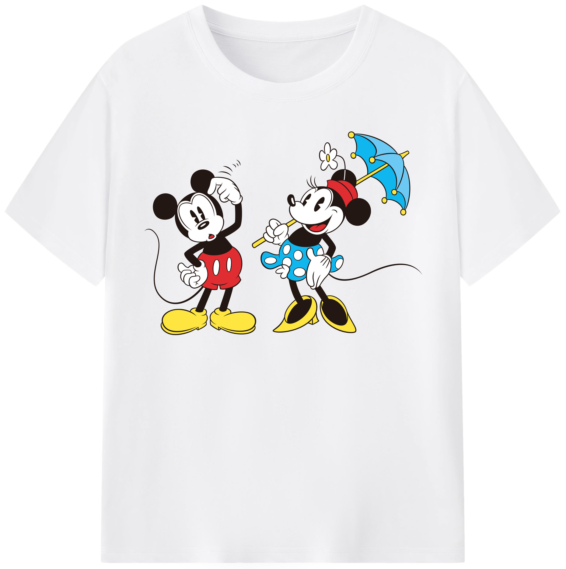 （画像用） ミッキーマウス Mickey Mouse 綿100％半袖Tシャツ（フロントプリント）