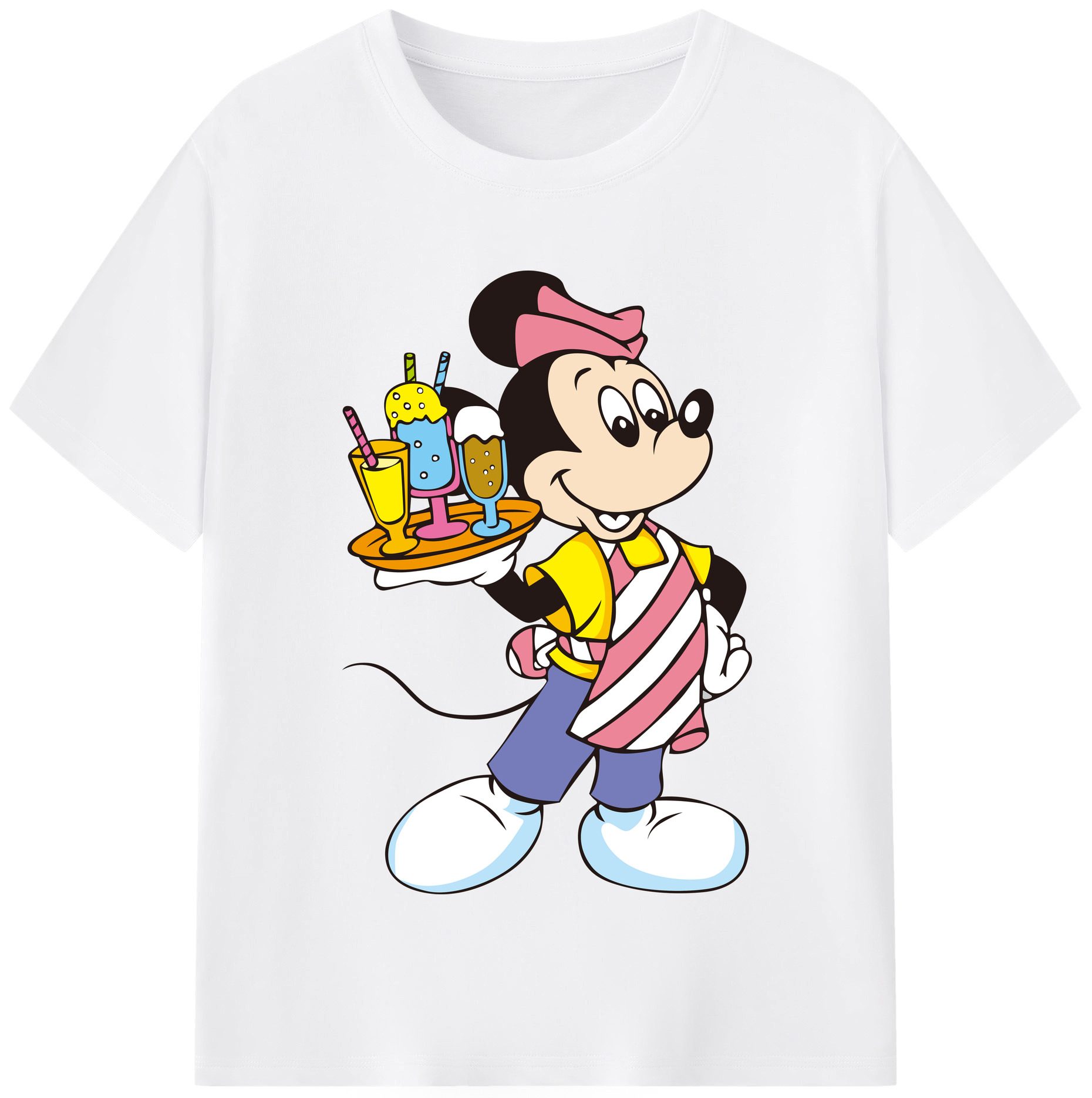 （画像用） ミッキーマウス Mickey Mouse 綿100％半袖Tシャツ（フロントプリント）
