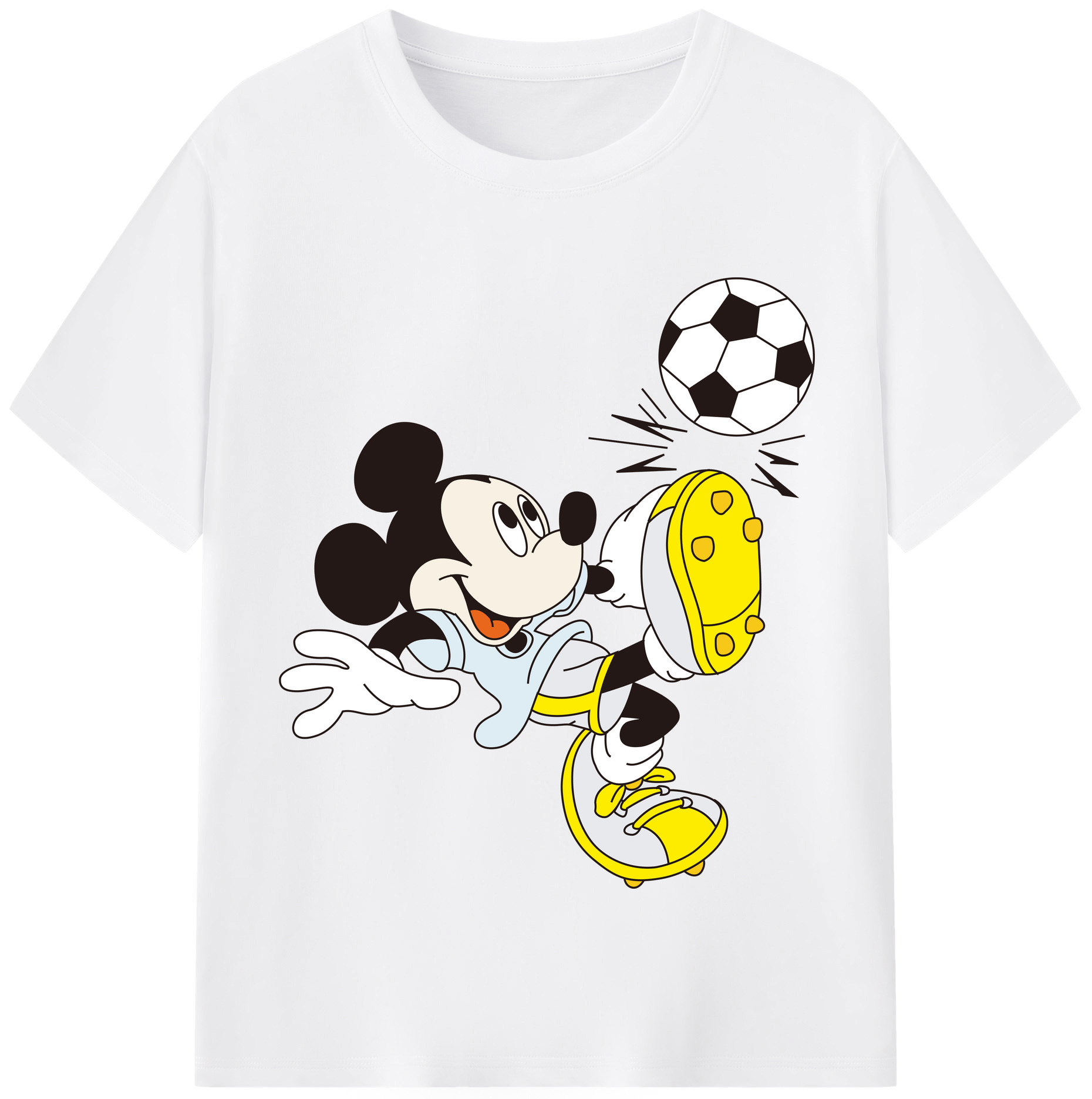 （画像用） ミッキーマウス Mickey Mouse 綿100％半袖Tシャツ（フロントプリント）