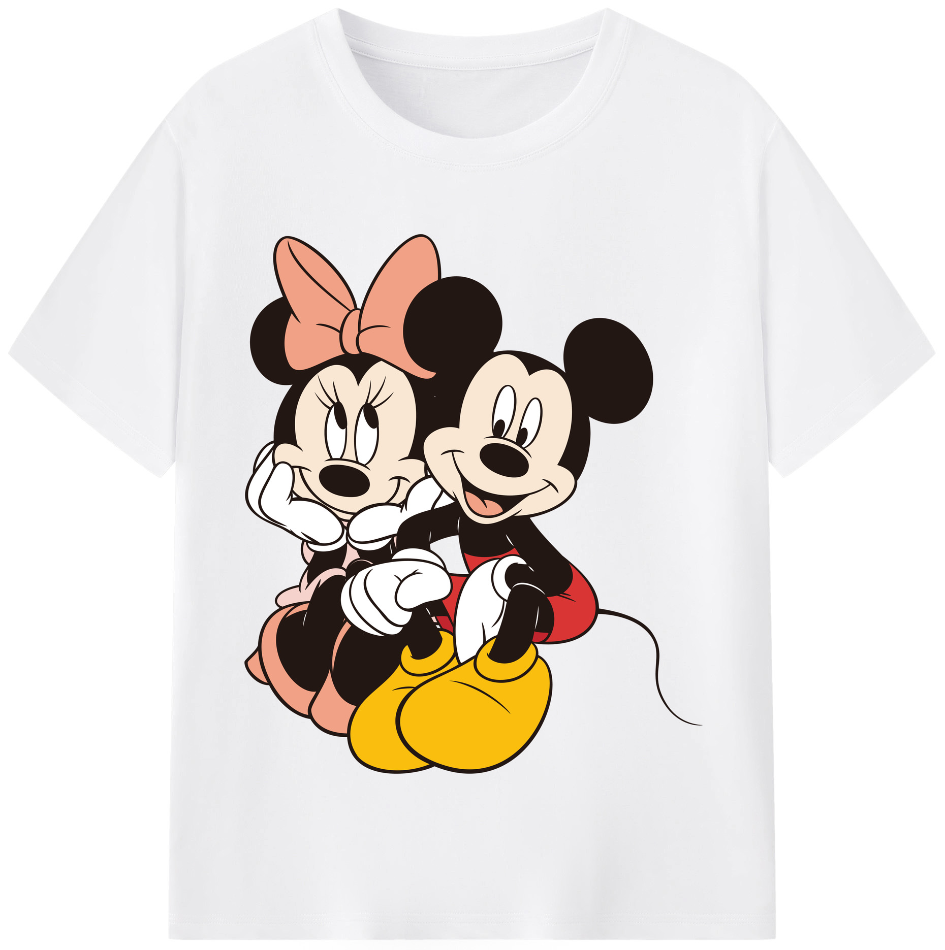 （画像用） ミッキーマウス Mickey Mouse 綿100％半袖Tシャツ（フロントプリント）