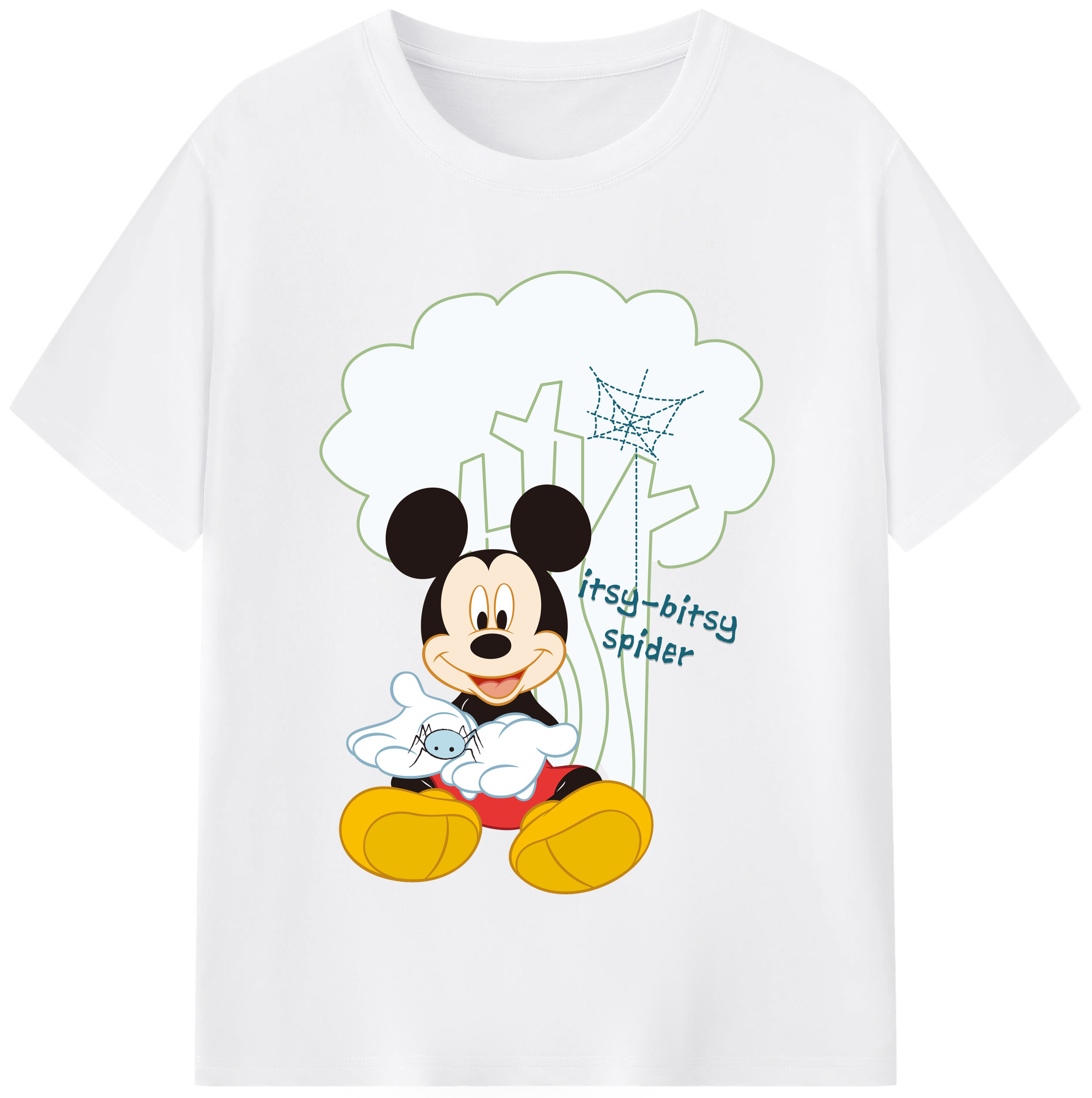 （画像用） ミッキーマウス Mickey Mouse 綿100％半袖Tシャツ（フロントプリント）