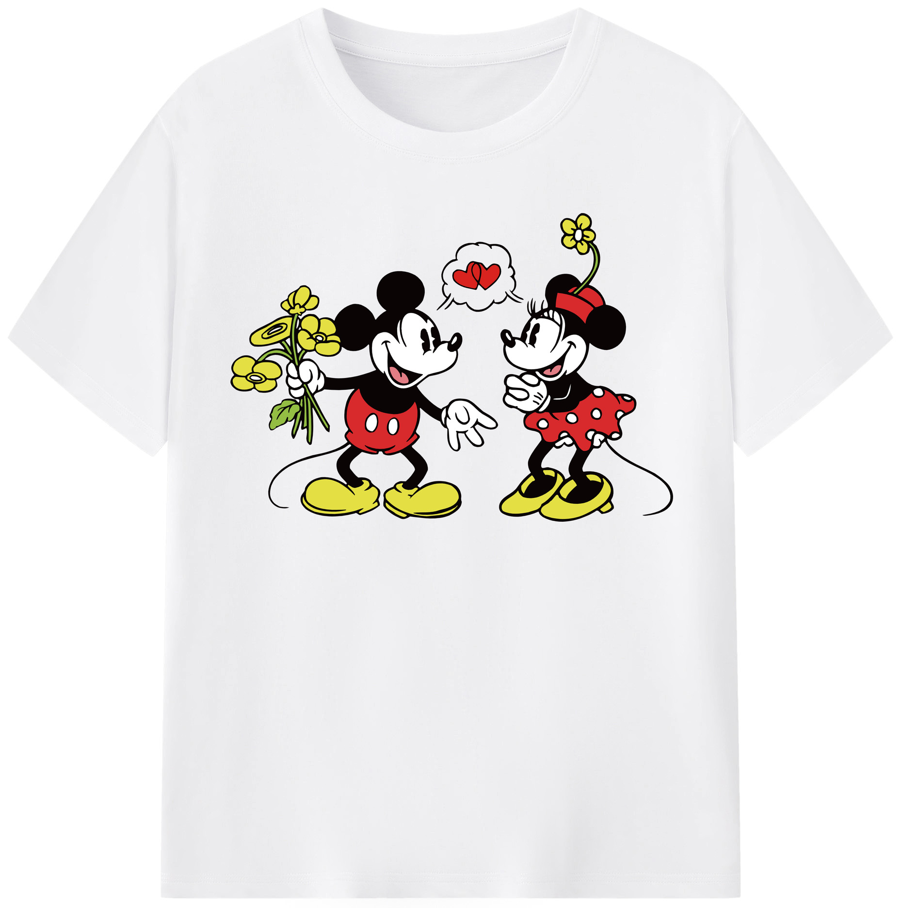 （画像用） ミッキーマウス Mickey Mouse 綿100％半袖Tシャツ（フロントプリント）