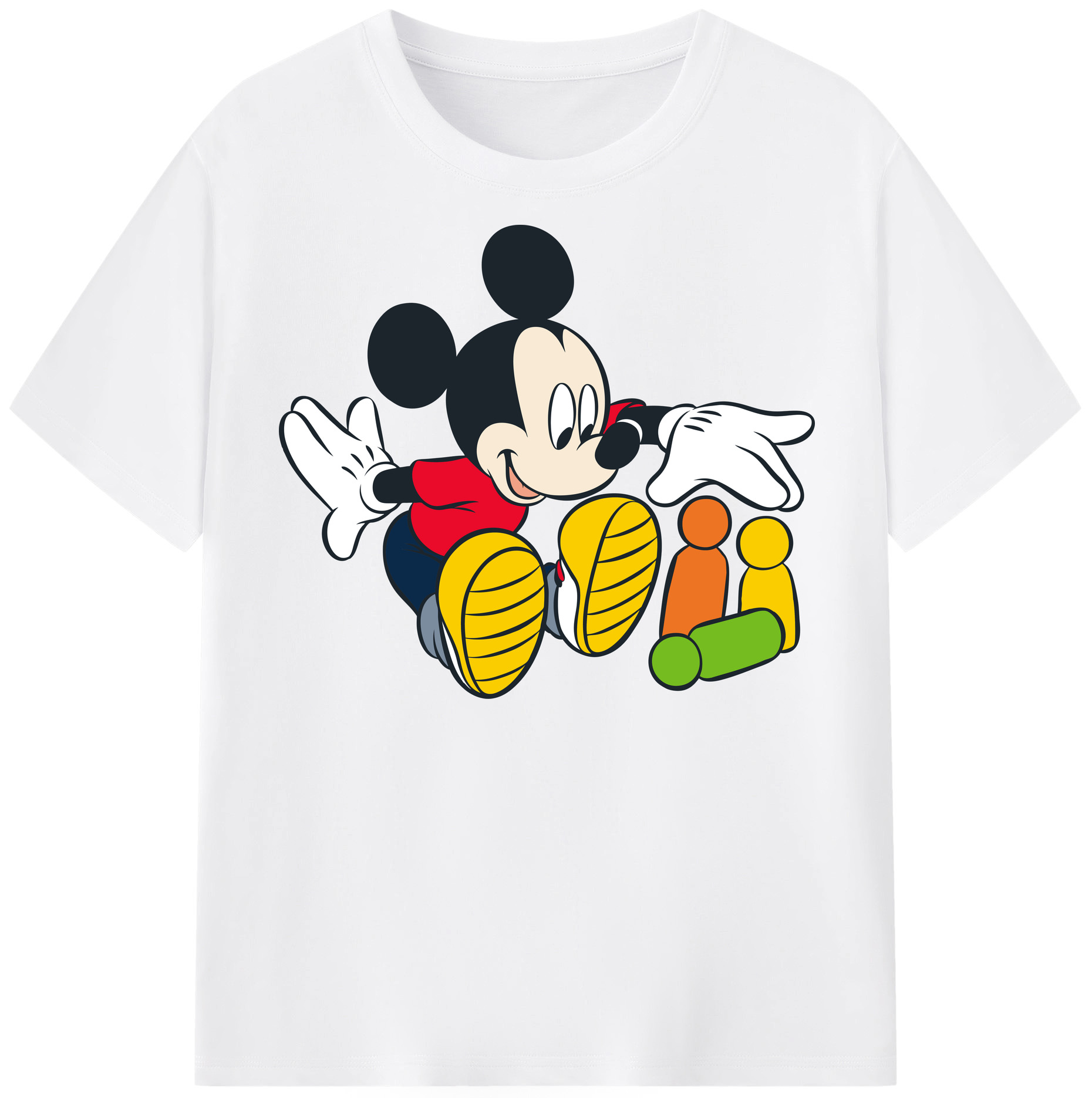 （画像用） ミッキーマウス Mickey Mouse 綿100％半袖Tシャツ（フロントプリント）