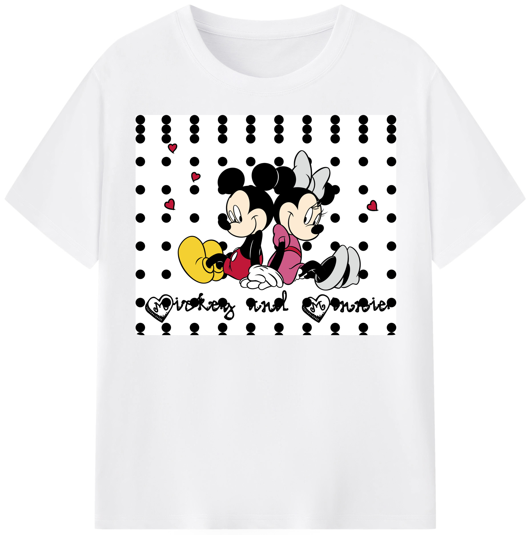 （画像用） ミッキーマウス Mickey Mouse 綿100％半袖Tシャツ（フロントプリント）