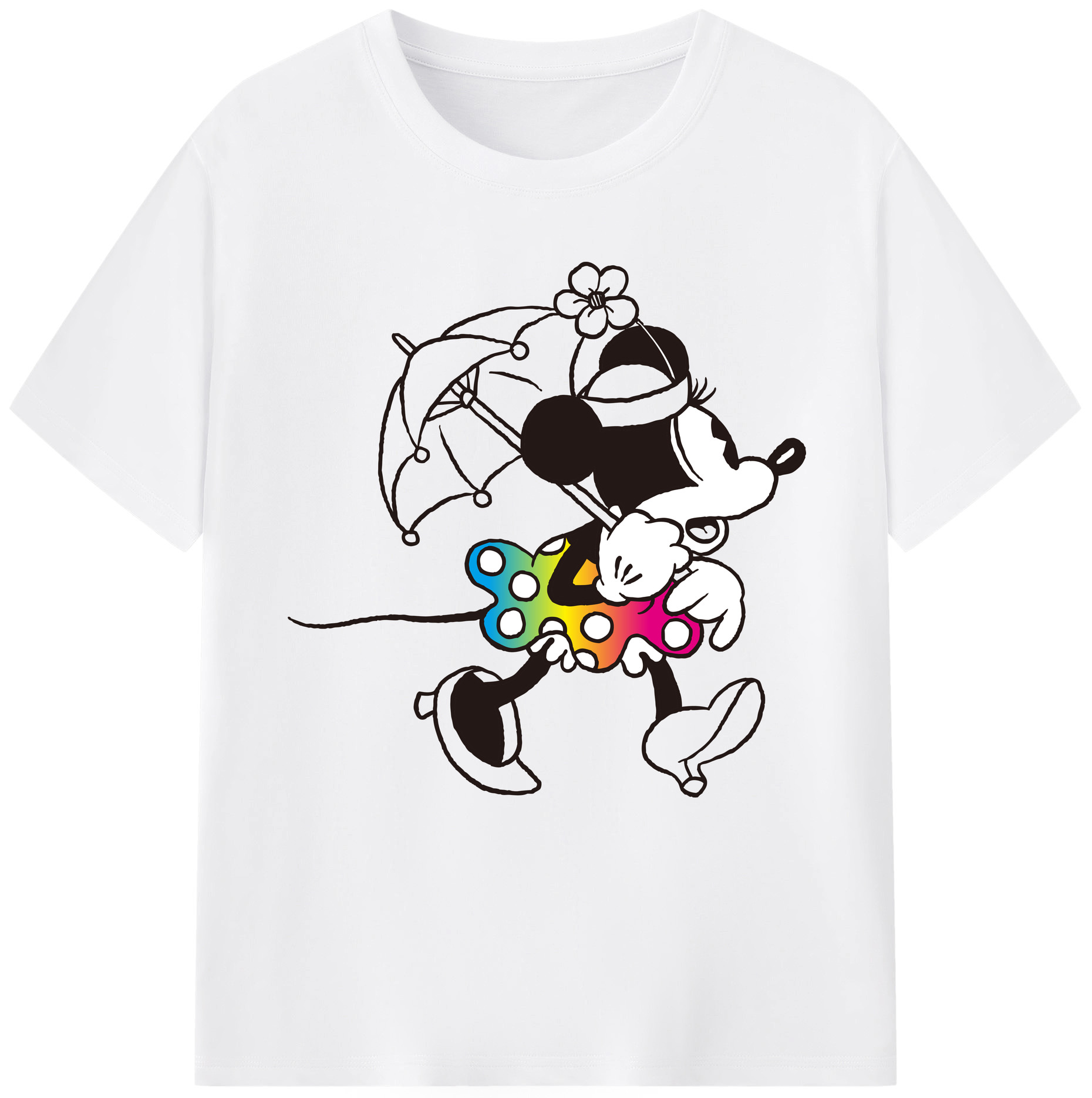 （画像用） ミッキーマウス Mickey Mouse 綿100％半袖Tシャツ（フロントプリント）