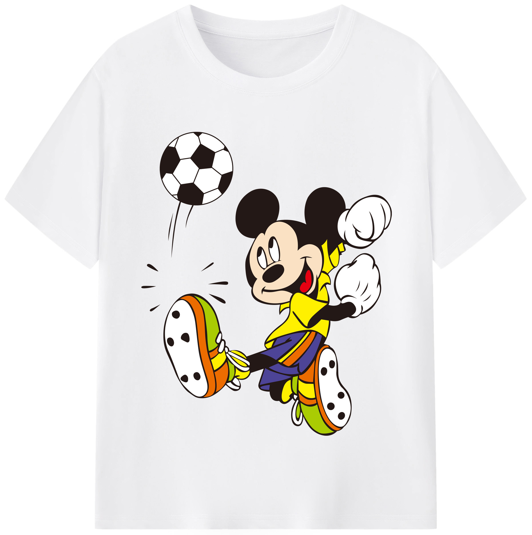 （画像用） ミッキーマウス Mickey Mouse 綿100％半袖Tシャツ（フロントプリント）