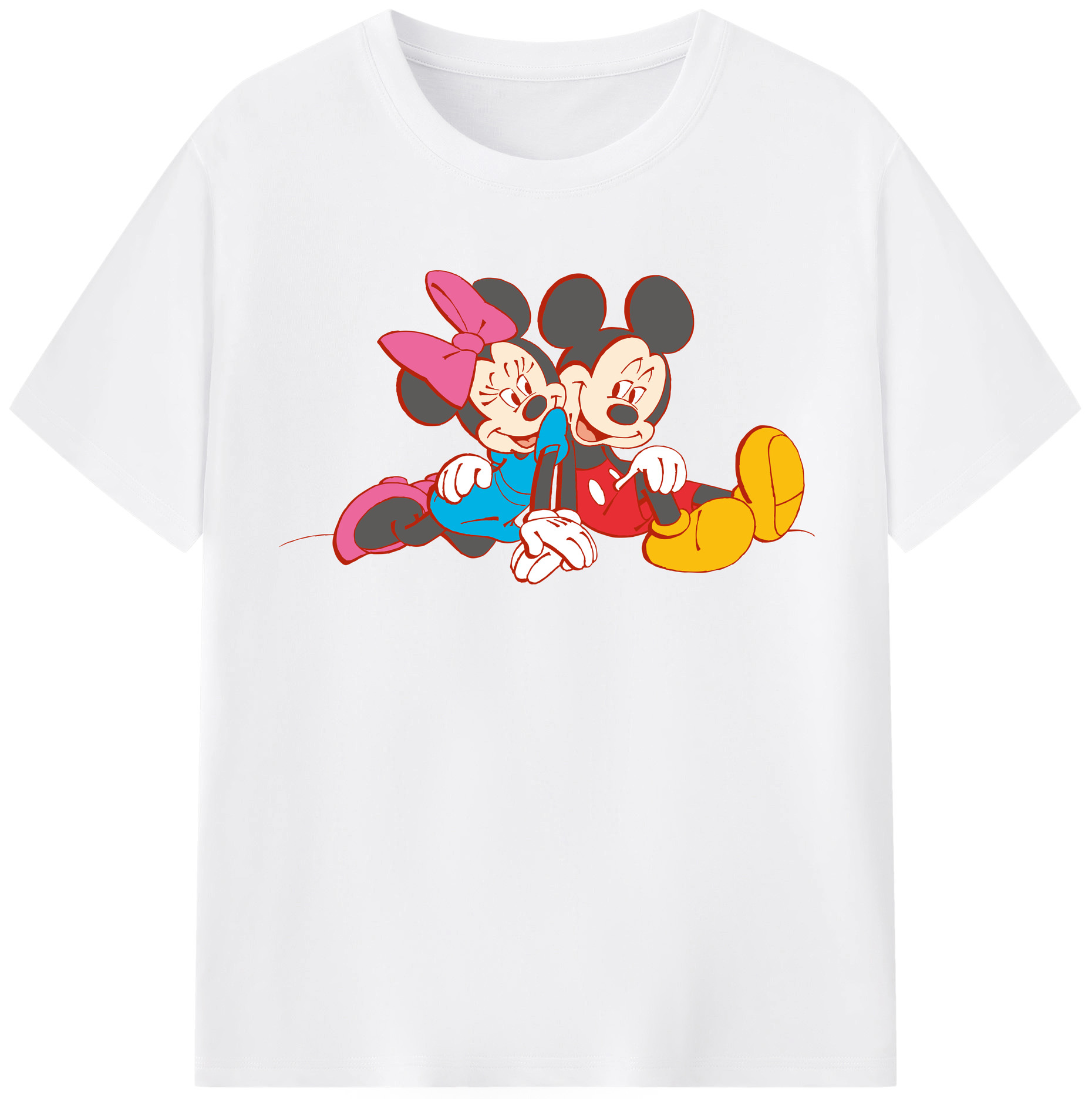 （画像用） ミッキーマウス Mickey Mouse 綿100％半袖Tシャツ（フロントプリント）