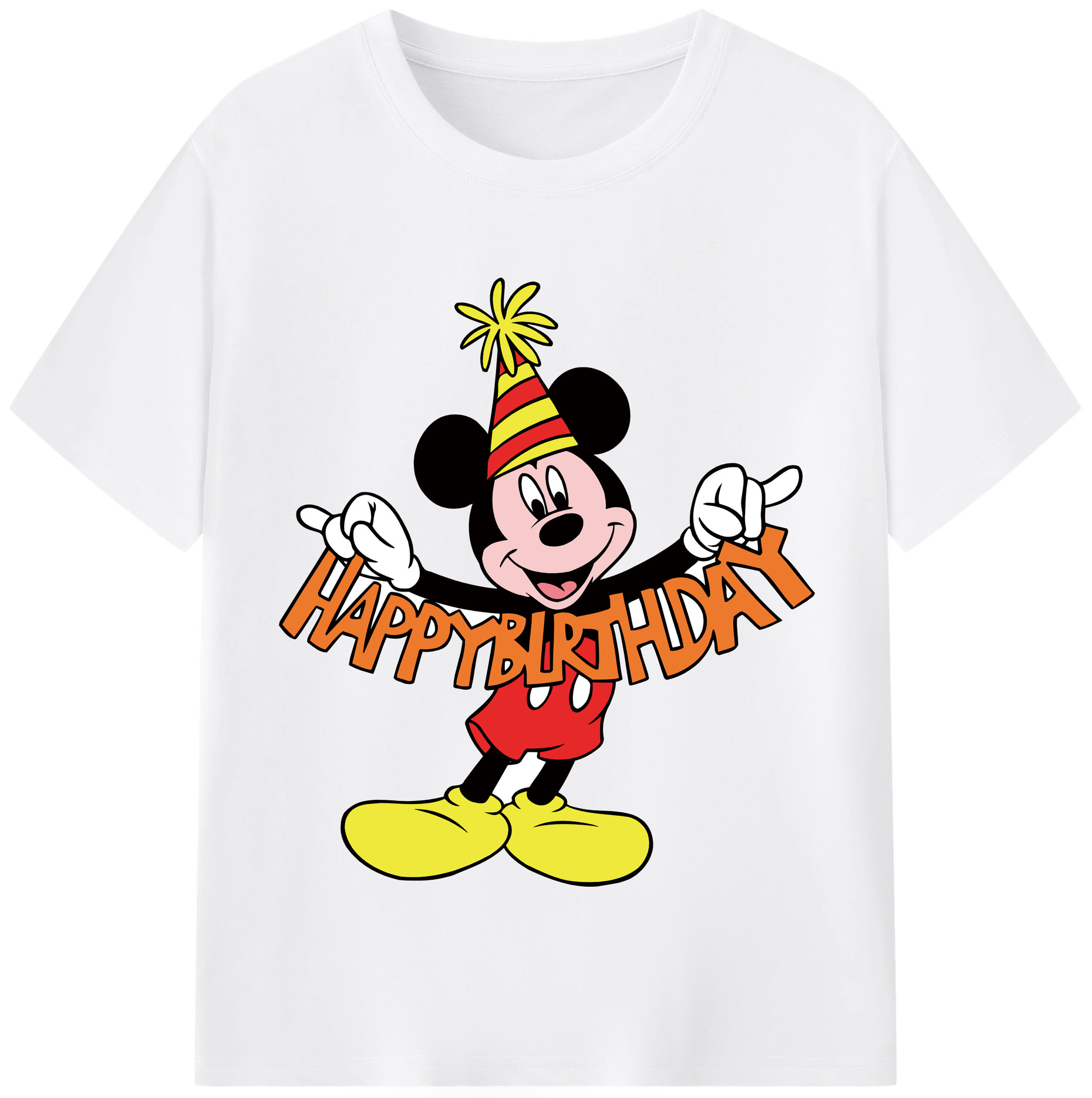 （画像用） ミッキーマウス Mickey Mouse 綿100％半袖Tシャツ（フロントプリント）