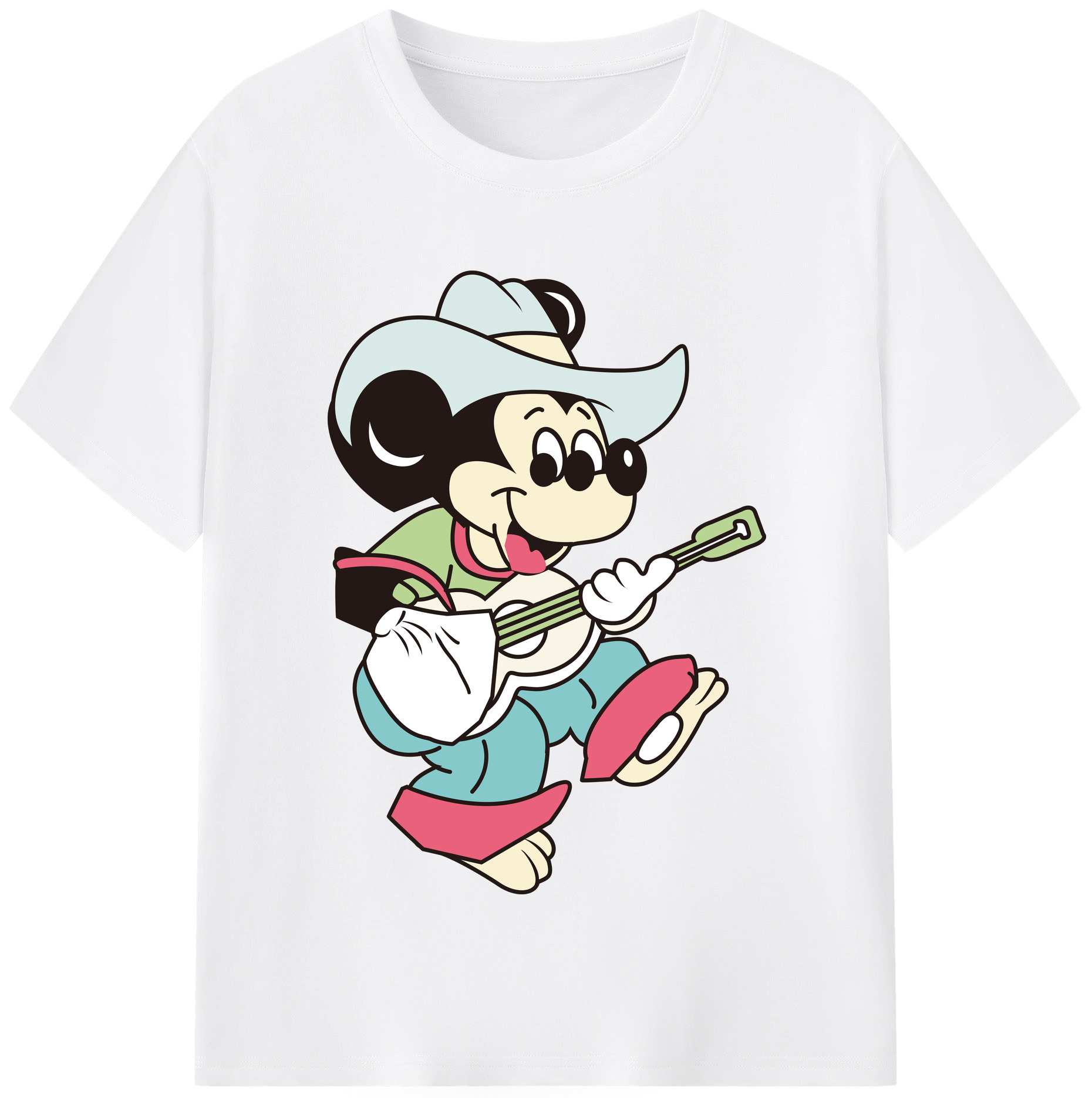 （画像用） ミッキーマウス Mickey Mouse 綿100％半袖Tシャツ（フロントプリント）