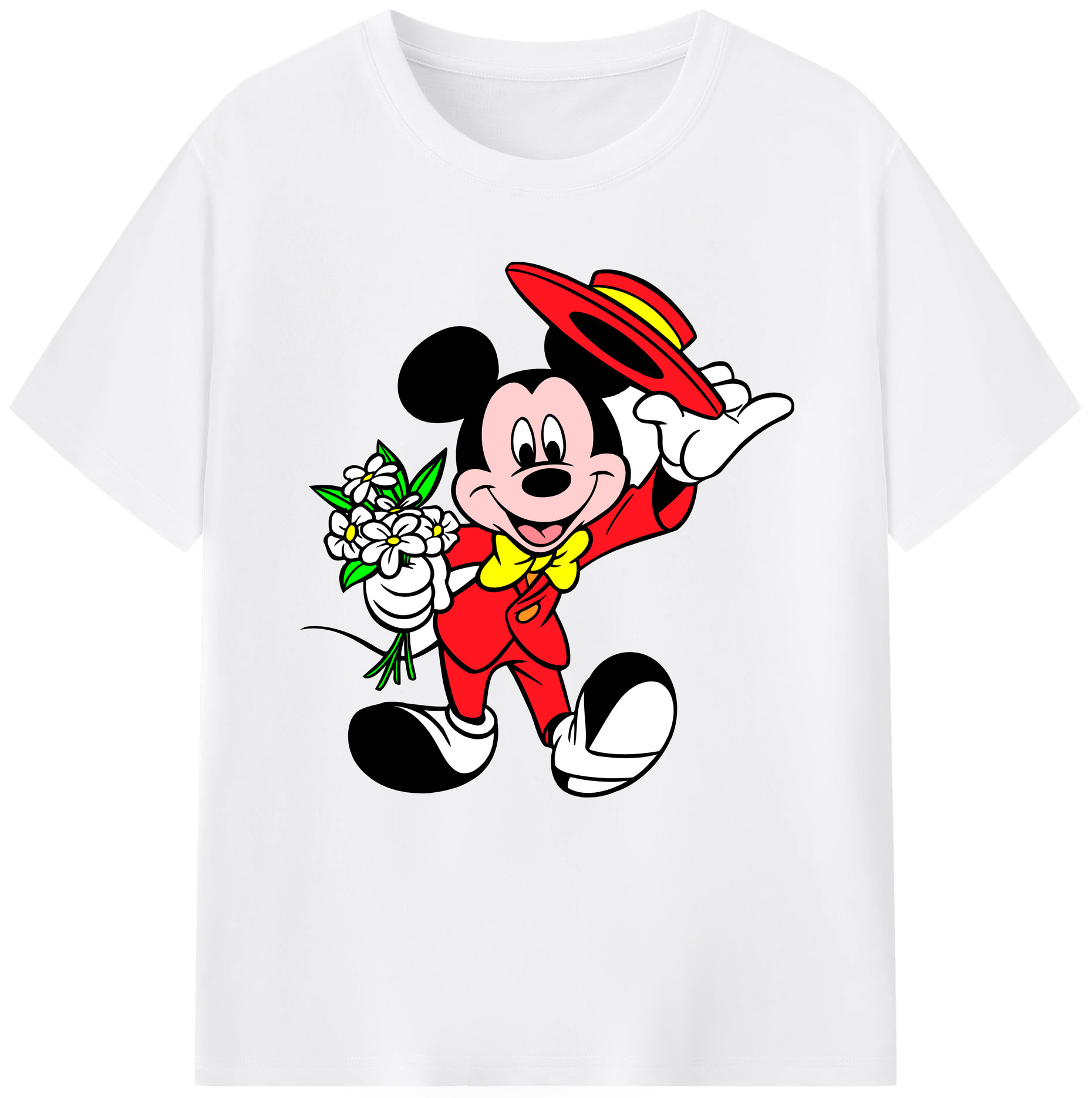 （画像用） ミッキーマウス Mickey Mouse 綿100％半袖Tシャツ（フロントプリント）