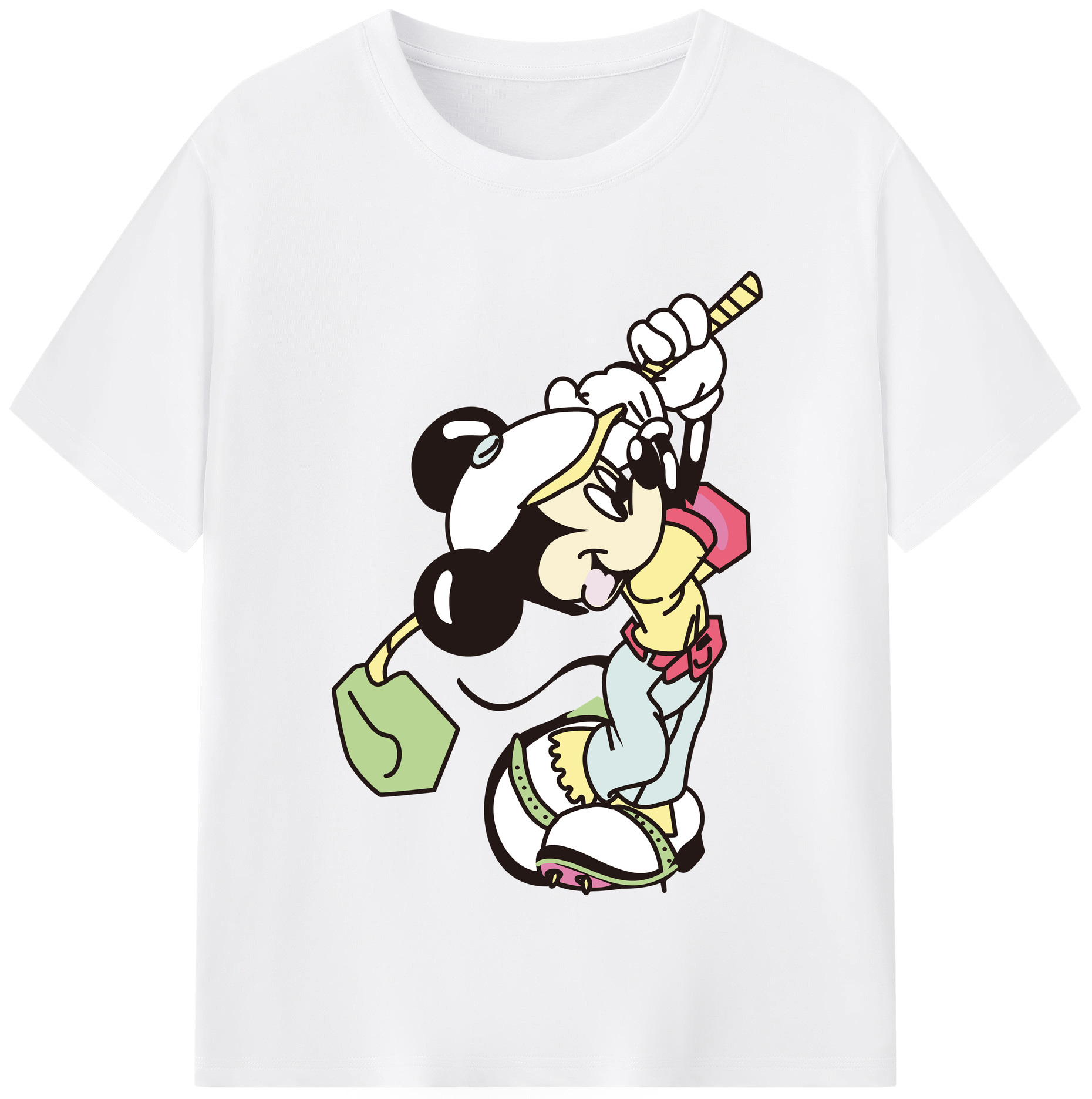 （画像用） ミッキーマウス Mickey Mouse 綿100％半袖Tシャツ（フロントプリント）