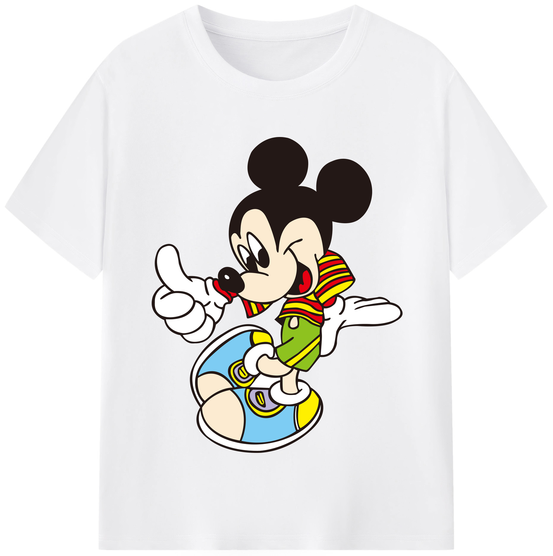 （画像用） ミッキーマウス Mickey Mouse 綿100％半袖Tシャツ（フロントプリント）